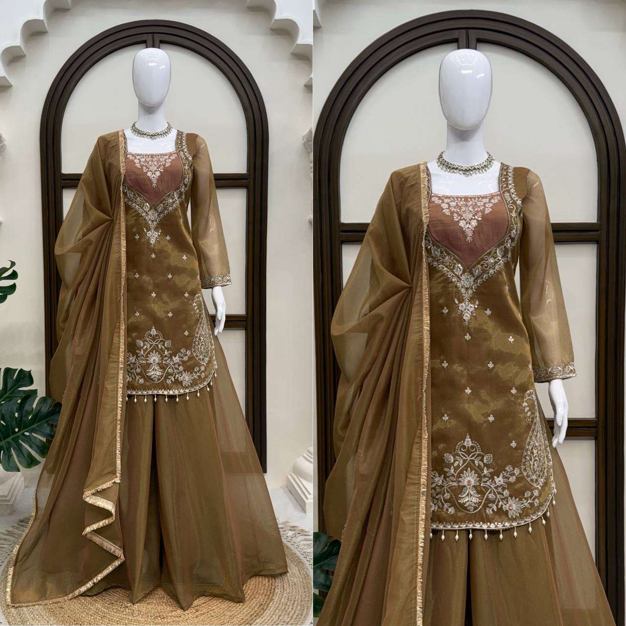 RTC 6065 SIMER FABRIC HEAVY SEQUENCE EMBROIDERY DESIGNER READY MADE FESTIVE WEAR SUIT