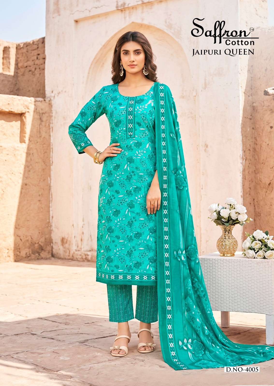 SAFFRON COTTON JAIPURI KARACHI QUEEN VOL 4 COTTON DIGITAL PRINTS SALWAR SUIT