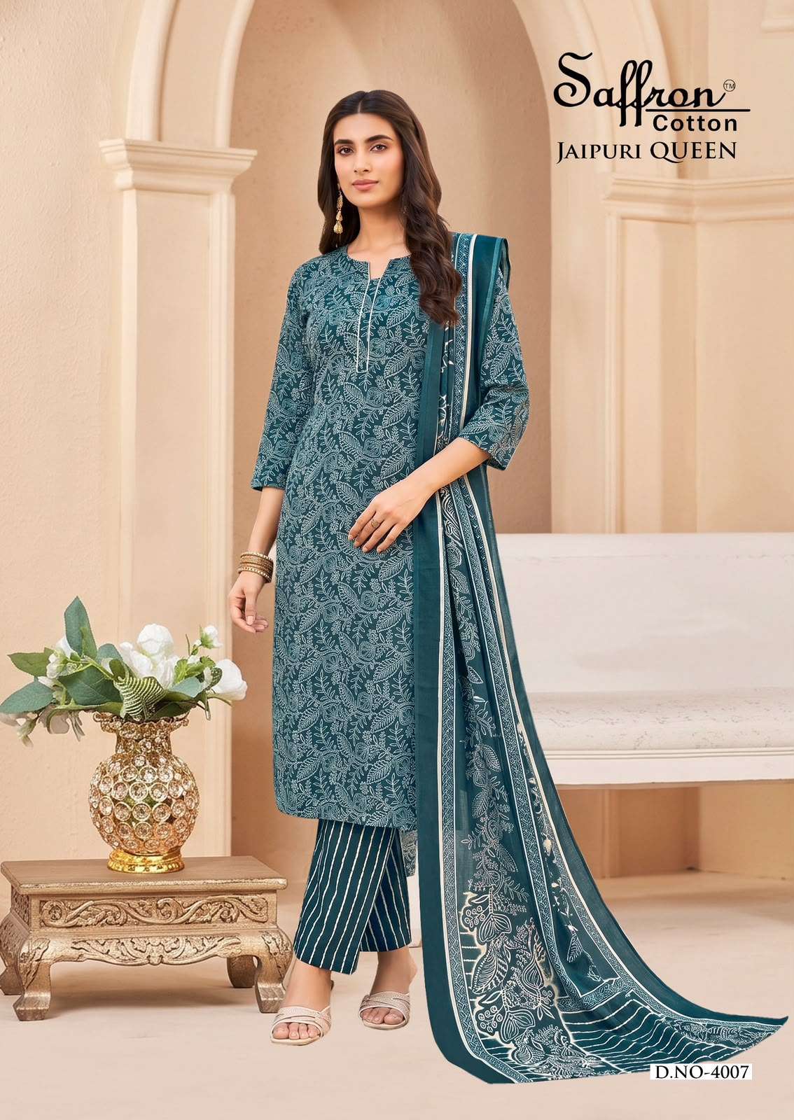 SAFFRON COTTON JAIPURI KARACHI QUEEN VOL 4 COTTON DIGITAL PRINTS SALWAR SUIT