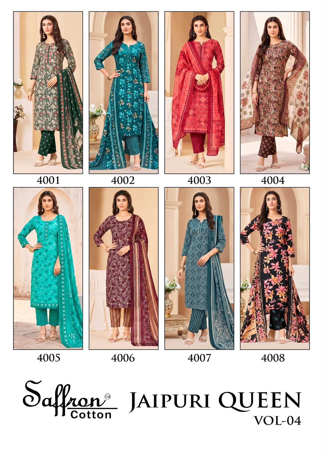 SAFFRON COTTON JAIPURI KARACHI QUEEN VOL 4 COTTON DIGITAL PRINTS SALWAR SUIT