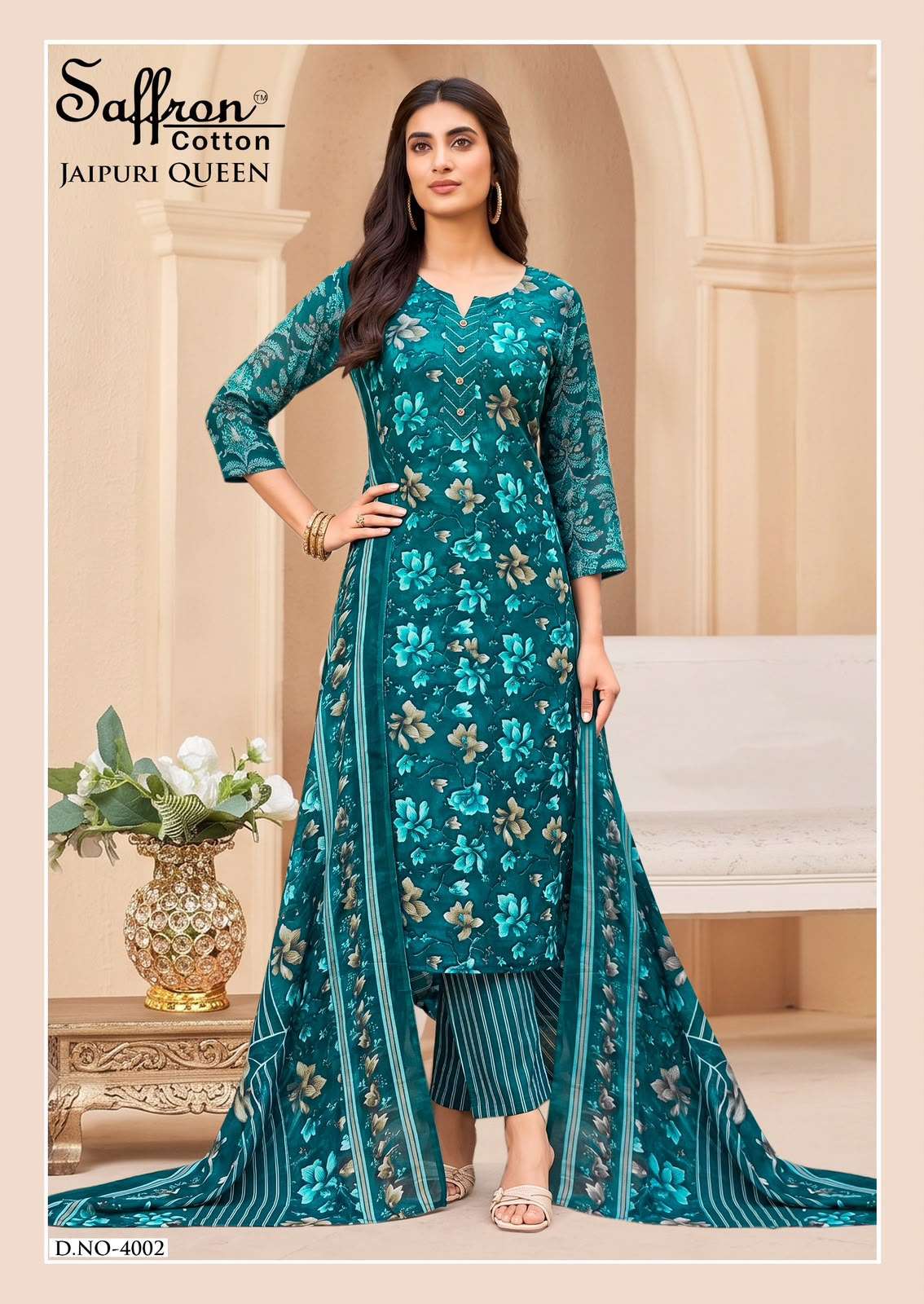 SAFFRON COTTON JAIPURI KARACHI QUEEN VOL 4 COTTON DIGITAL PRINTS SALWAR SUIT