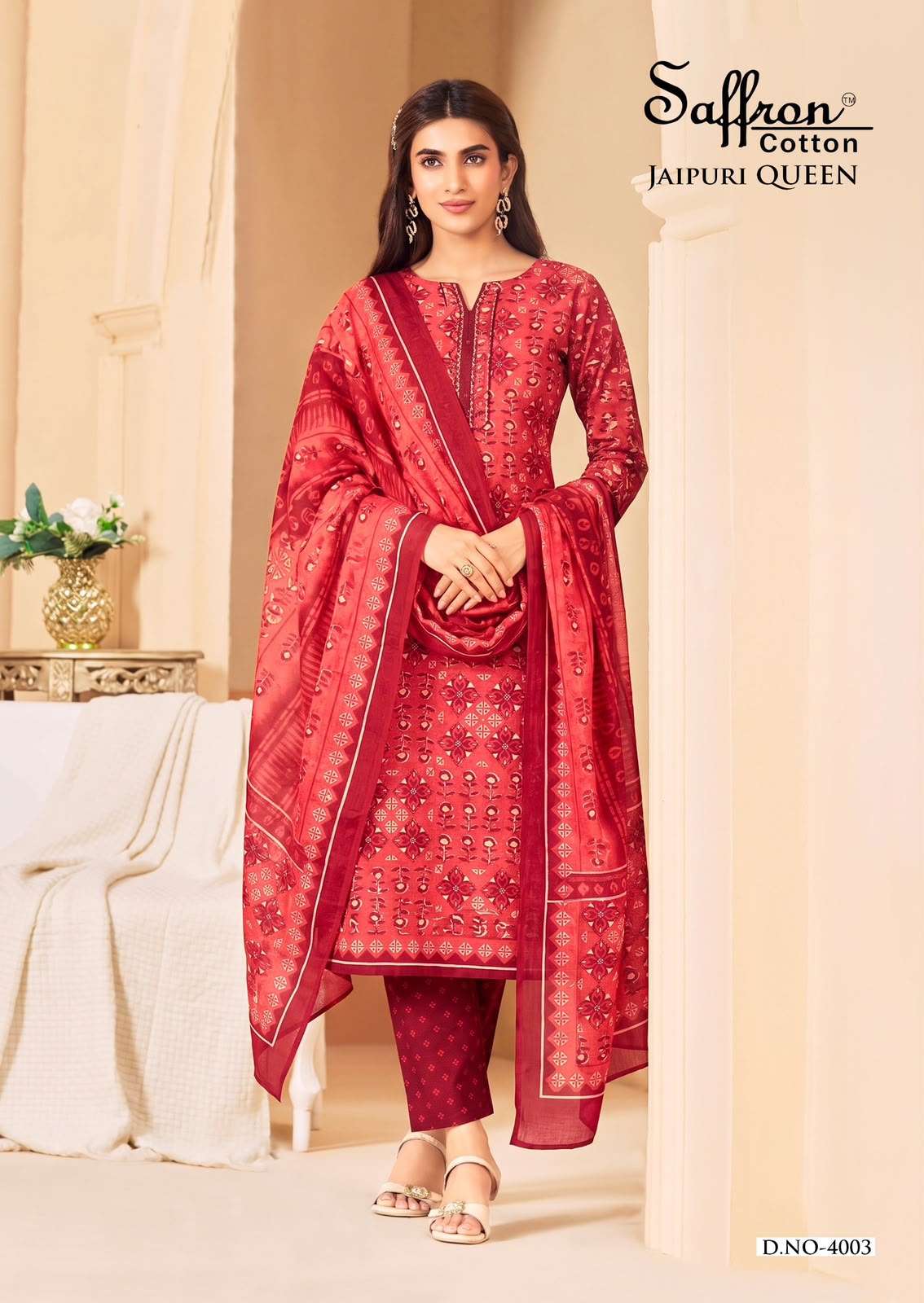 SAFFRON COTTON JAIPURI KARACHI QUEEN VOL 4 COTTON DIGITAL PRINTS SALWAR SUIT