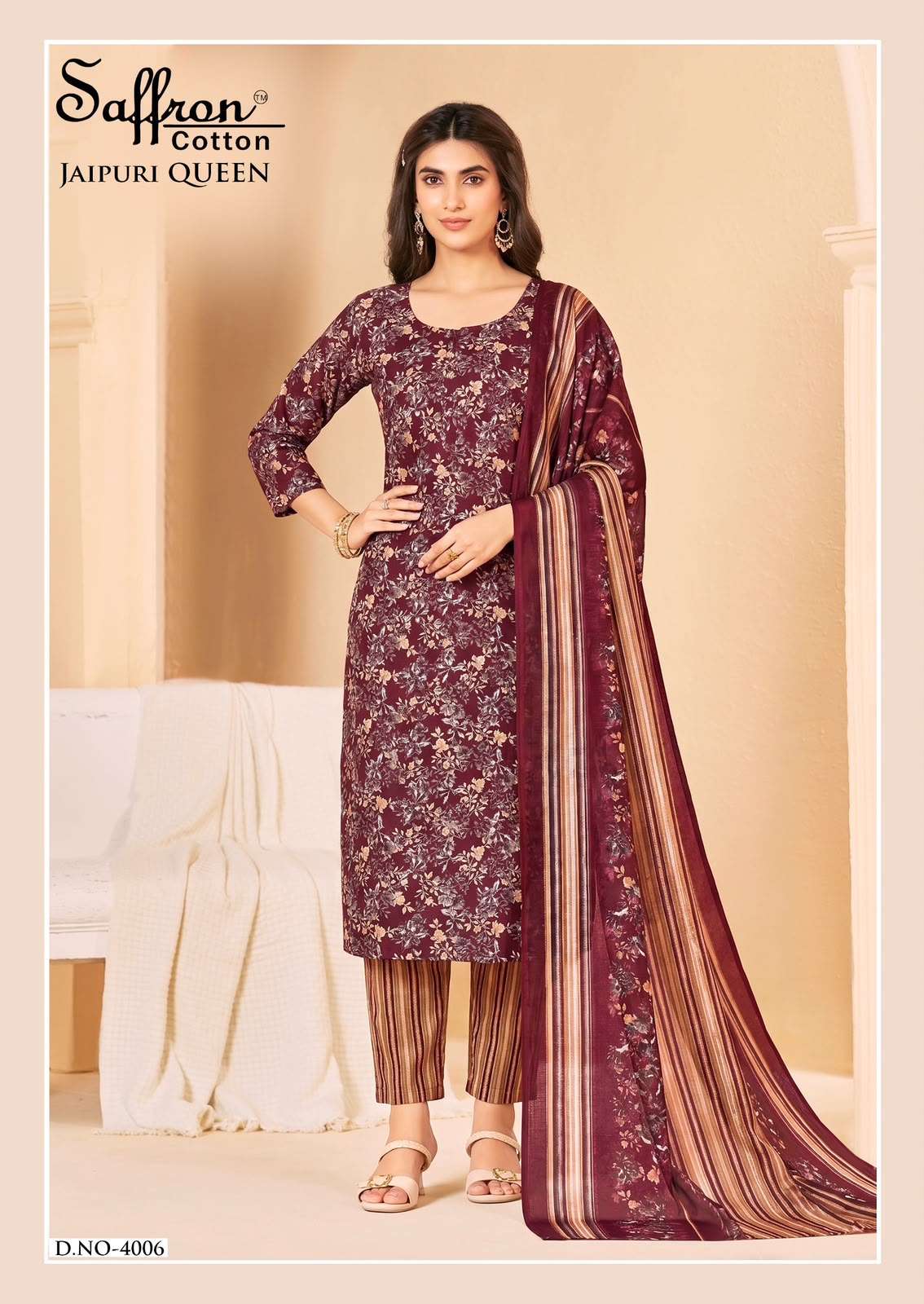 SAFFRON COTTON JAIPURI KARACHI QUEEN VOL 4 COTTON DIGITAL PRINTS SALWAR SUIT