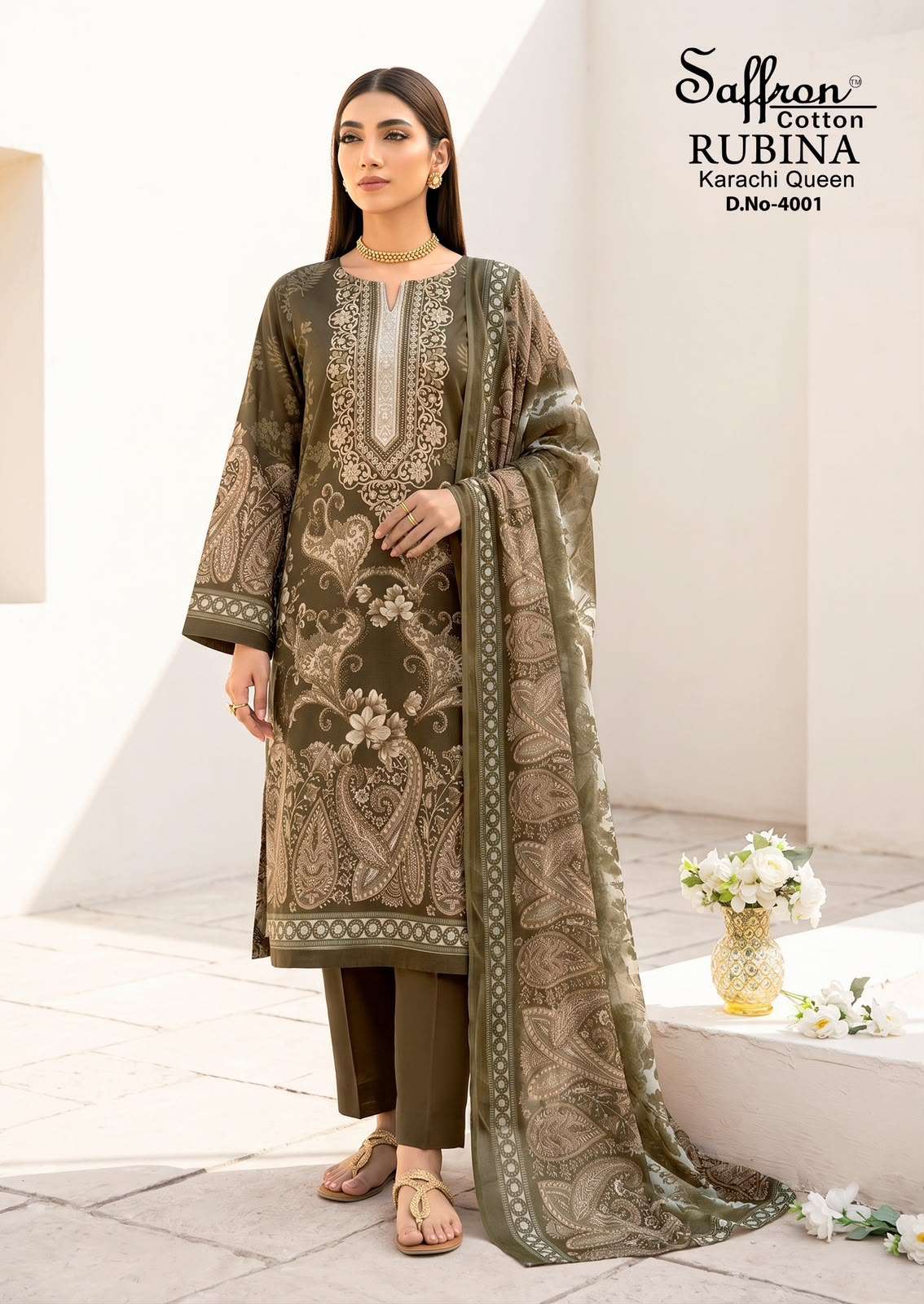 SAFFRON COTTON RUBINA KARACHI QUEEN VOL 4 COTTON DIGITAL PRINTS SALWAR SUIT