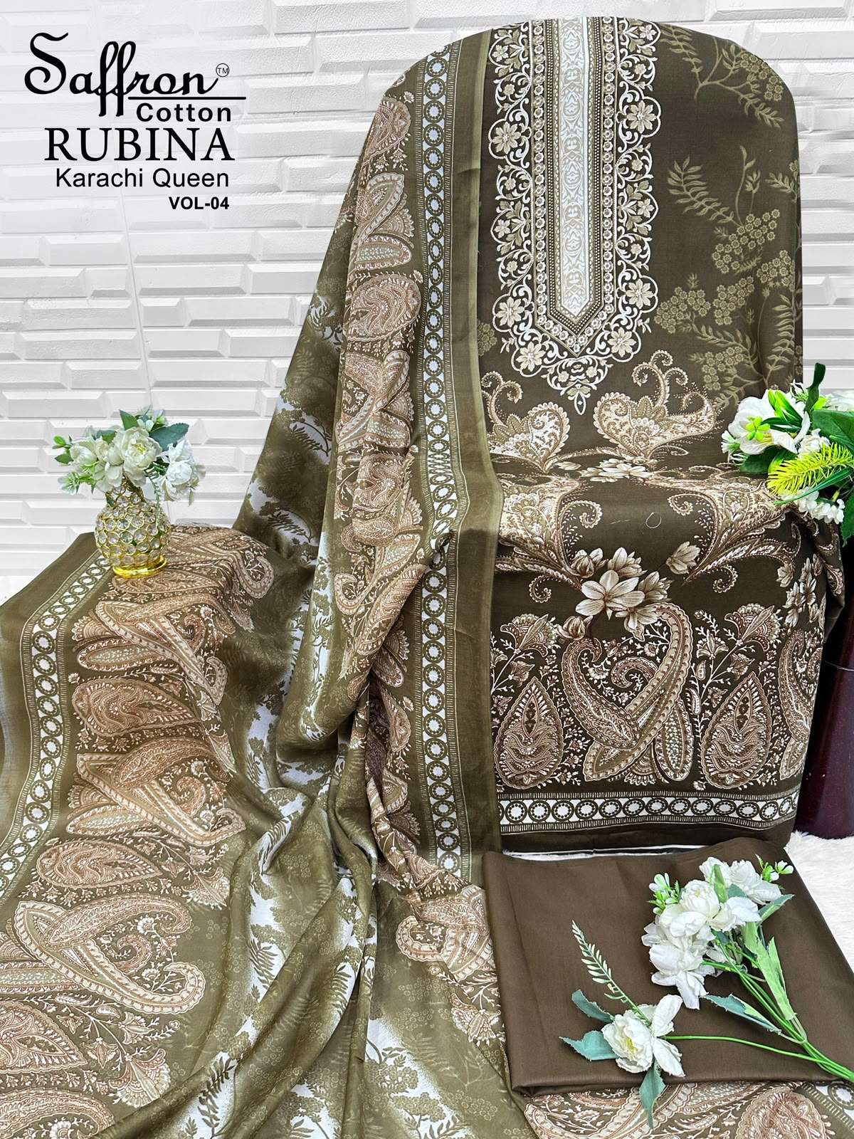 SAFFRON COTTON RUBINA KARACHI QUEEN VOL 4 COTTON DIGITAL PRINTS SALWAR SUIT