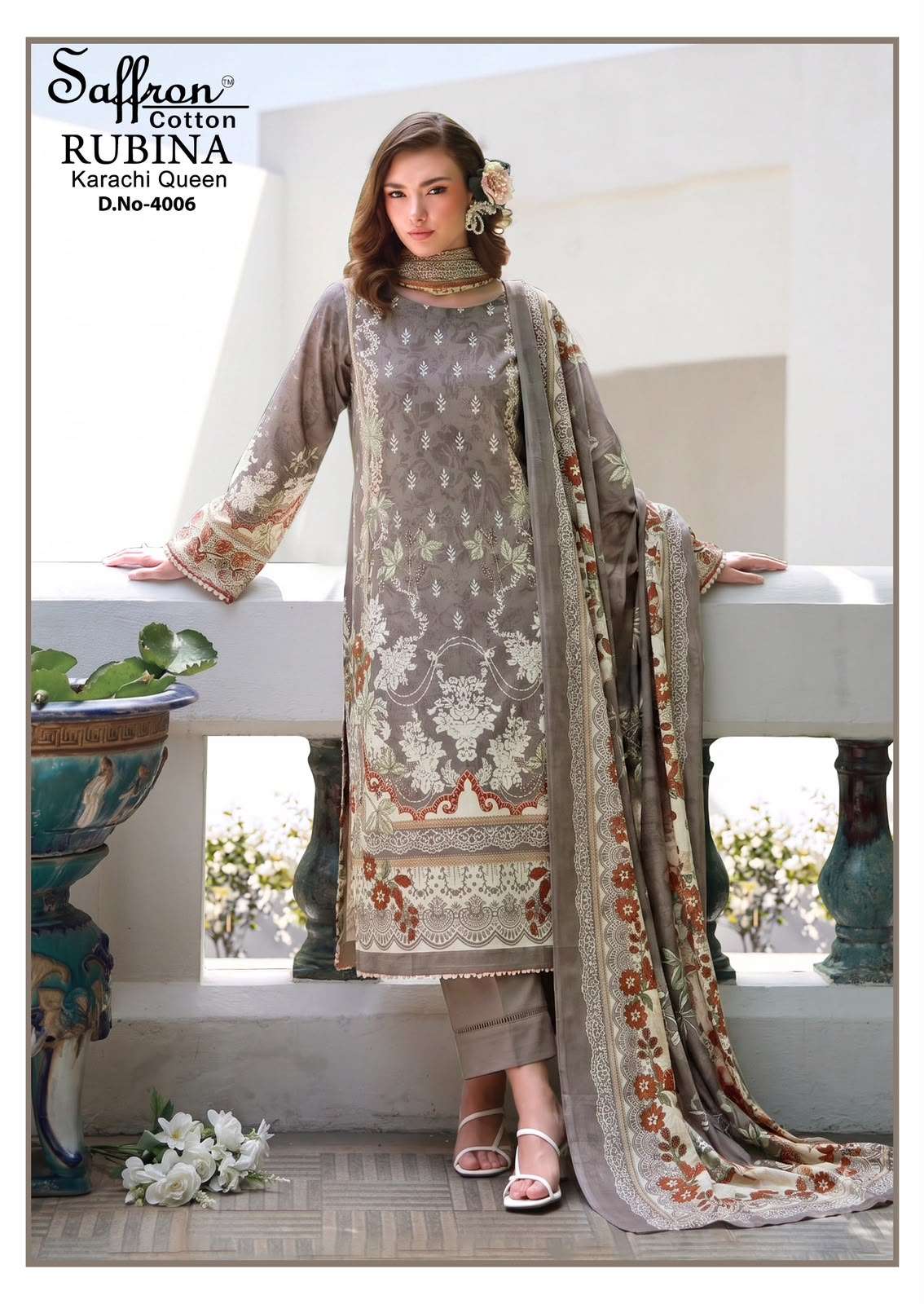 SAFFRON COTTON RUBINA KARACHI QUEEN VOL 4 COTTON DIGITAL PRINTS SALWAR SUIT