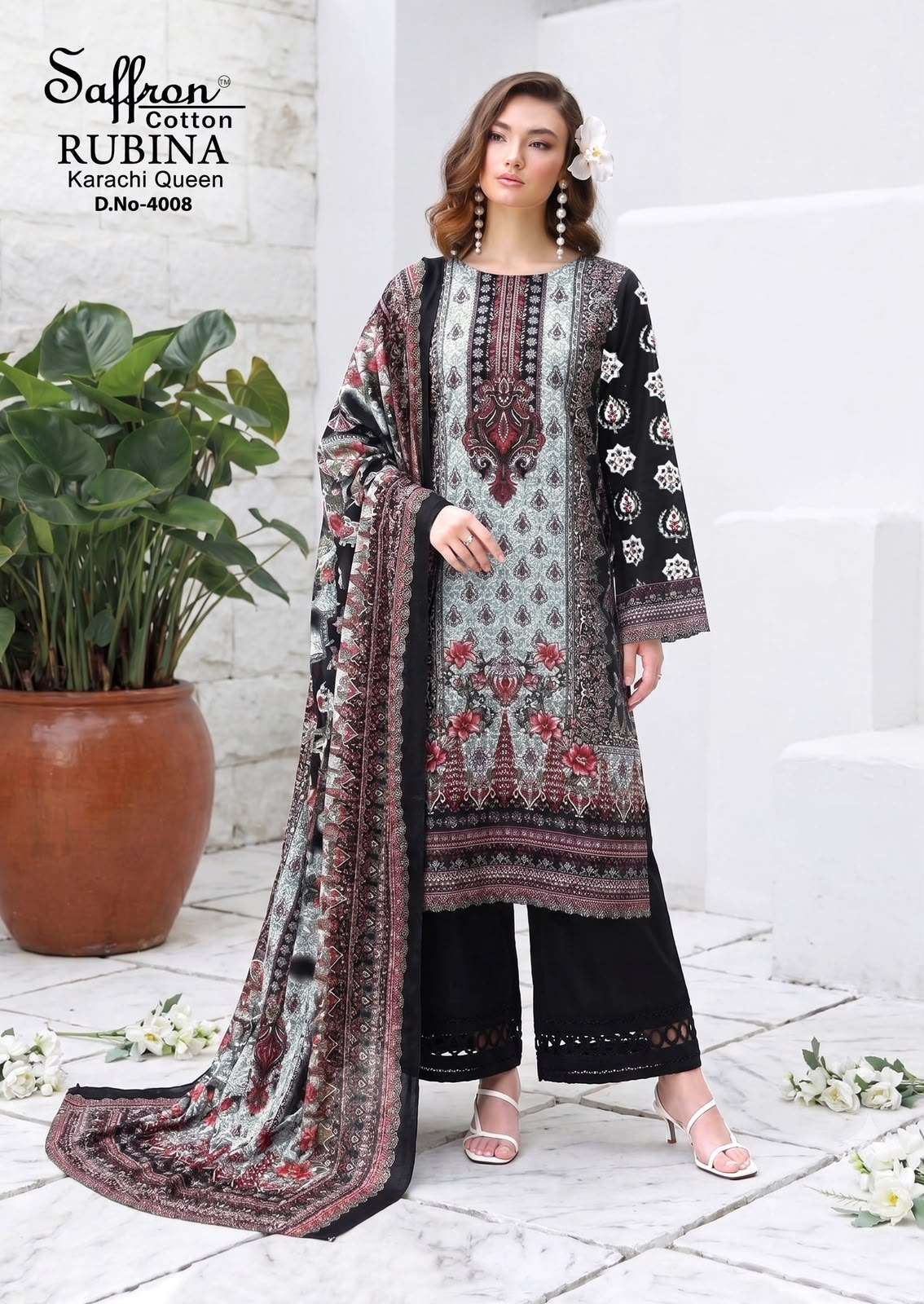 SAFFRON COTTON RUBINA KARACHI QUEEN VOL 4 COTTON DIGITAL PRINTS SALWAR SUIT