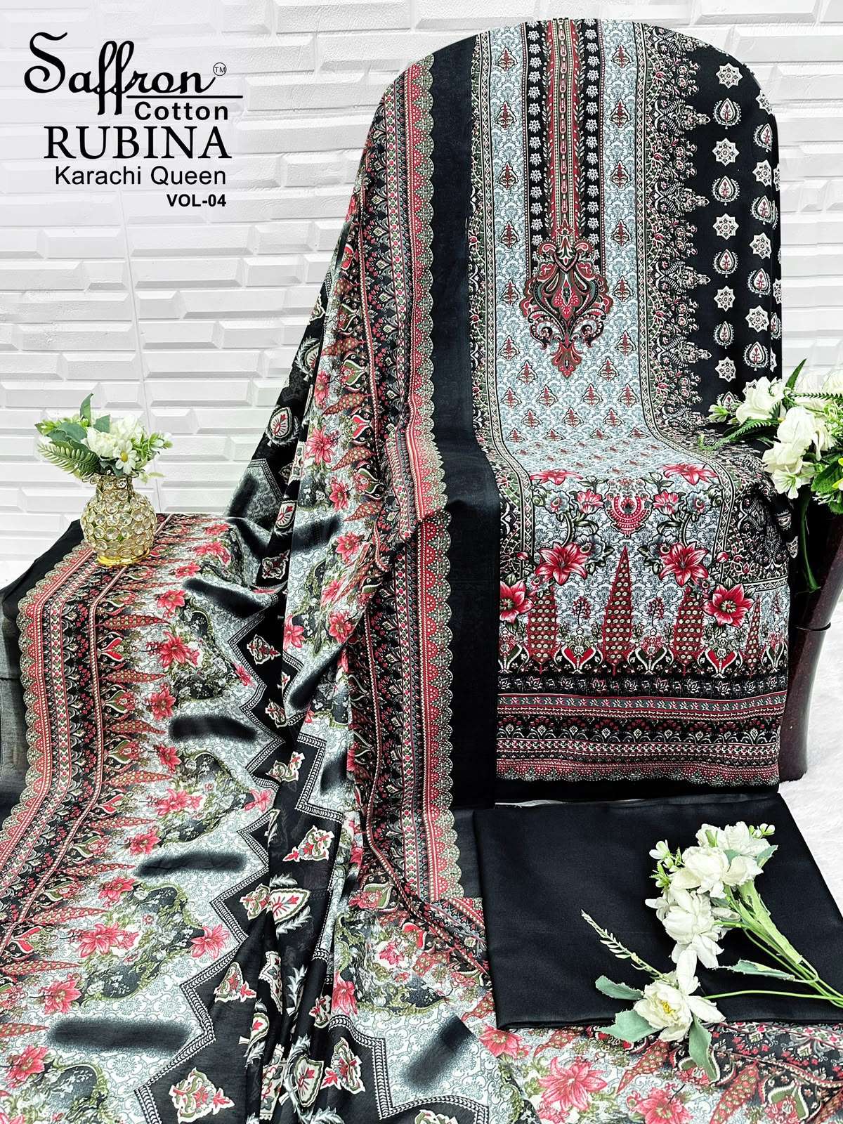 SAFFRON COTTON RUBINA KARACHI QUEEN VOL 4 COTTON DIGITAL PRINTS SALWAR SUIT