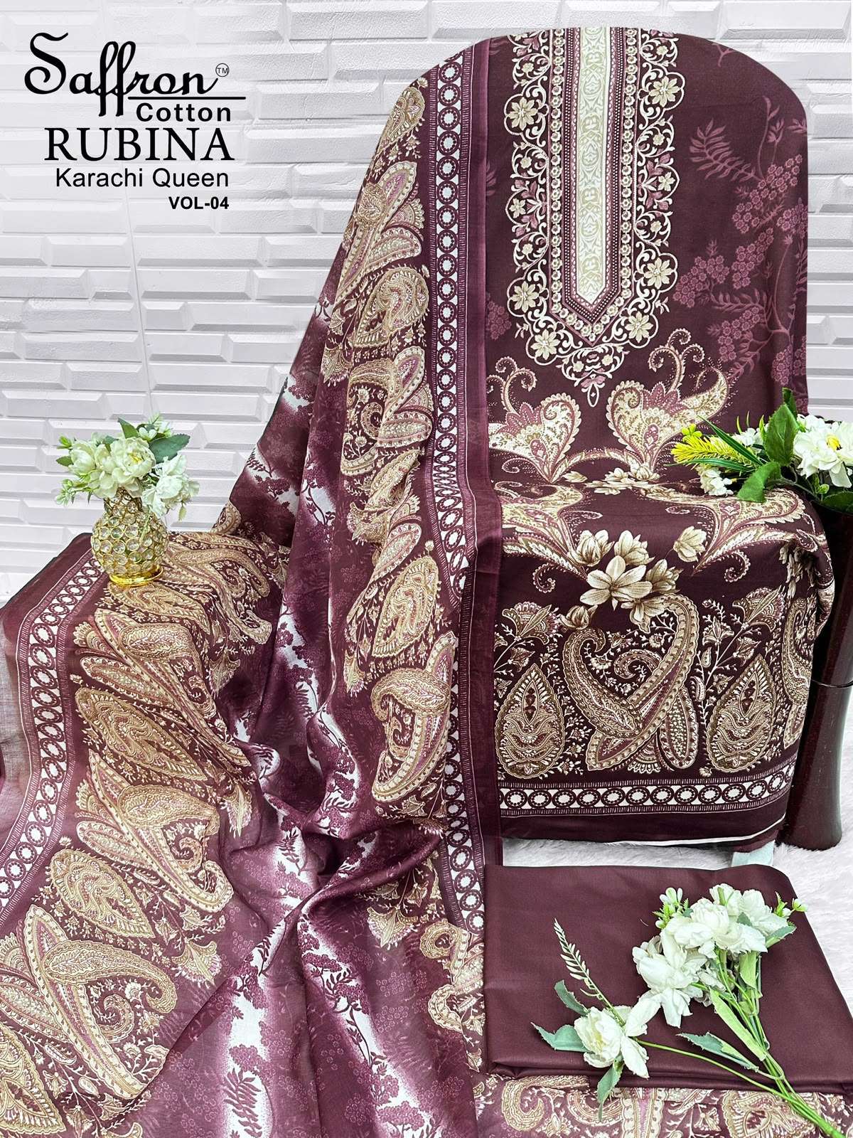 SAFFRON COTTON RUBINA KARACHI QUEEN VOL 4 COTTON DIGITAL PRINTS SALWAR SUIT