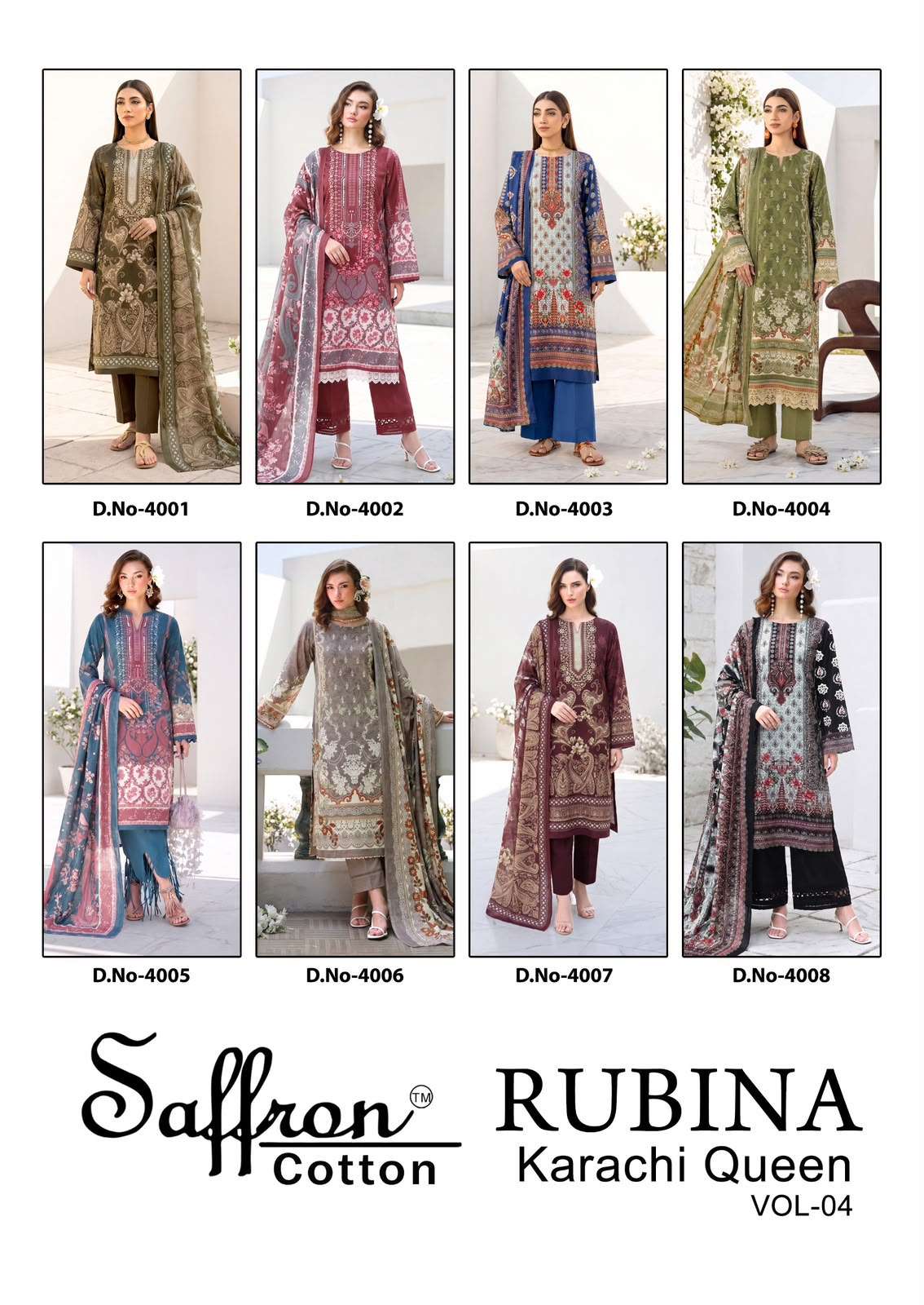 SAFFRON COTTON RUBINA KARACHI QUEEN VOL 4 COTTON DIGITAL PRINTS SALWAR SUIT