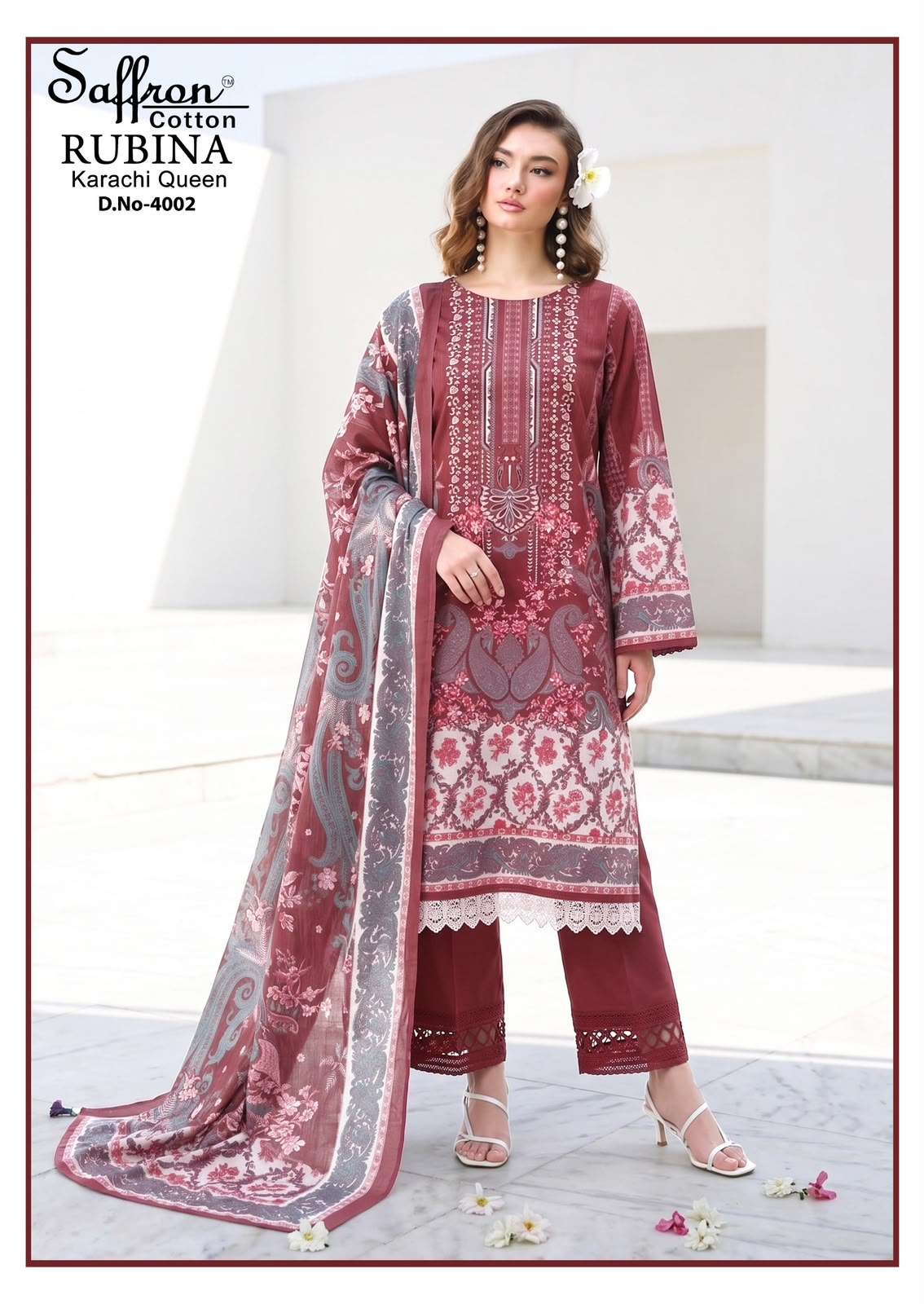 SAFFRON COTTON RUBINA KARACHI QUEEN VOL 4 COTTON DIGITAL PRINTS SALWAR SUIT