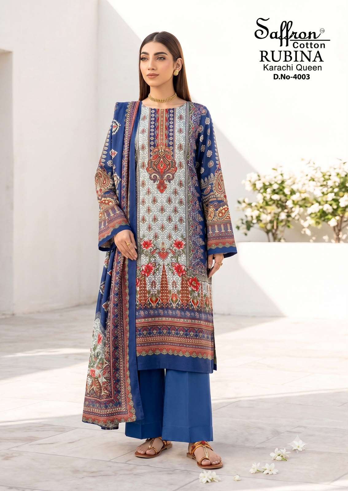 SAFFRON COTTON RUBINA KARACHI QUEEN VOL 4 COTTON DIGITAL PRINTS SALWAR SUIT