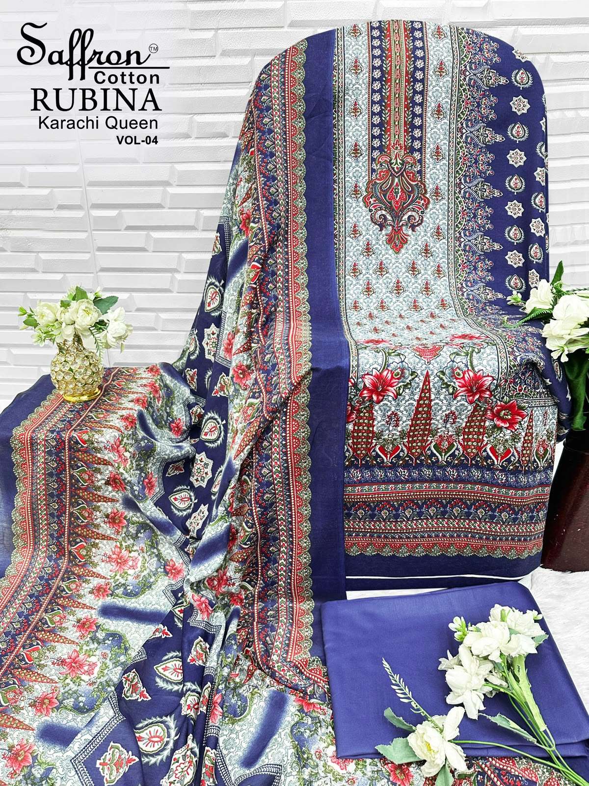 SAFFRON COTTON RUBINA KARACHI QUEEN VOL 4 COTTON DIGITAL PRINTS SALWAR SUIT