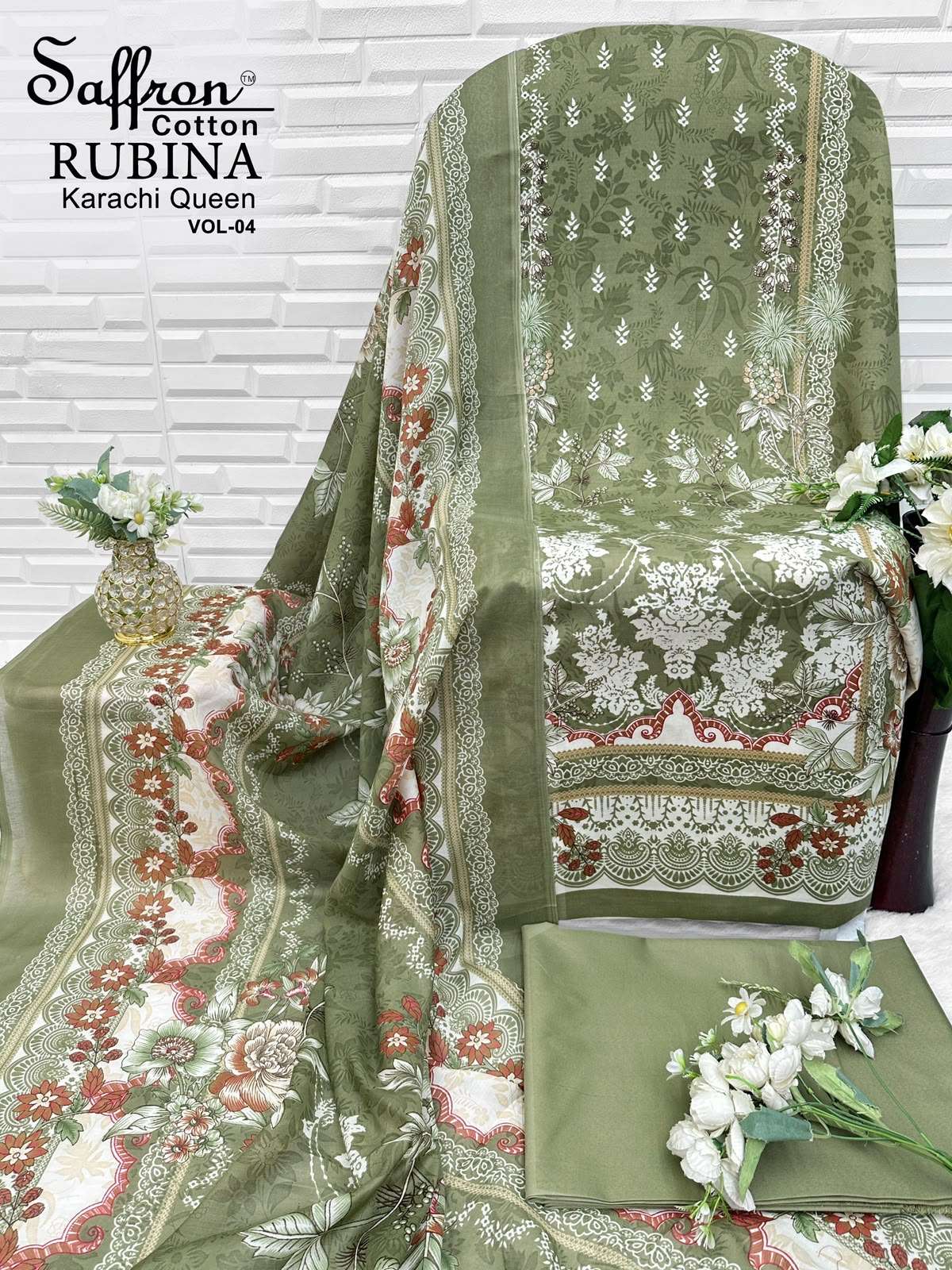 SAFFRON COTTON RUBINA KARACHI QUEEN VOL 4 COTTON DIGITAL PRINTS SALWAR SUIT