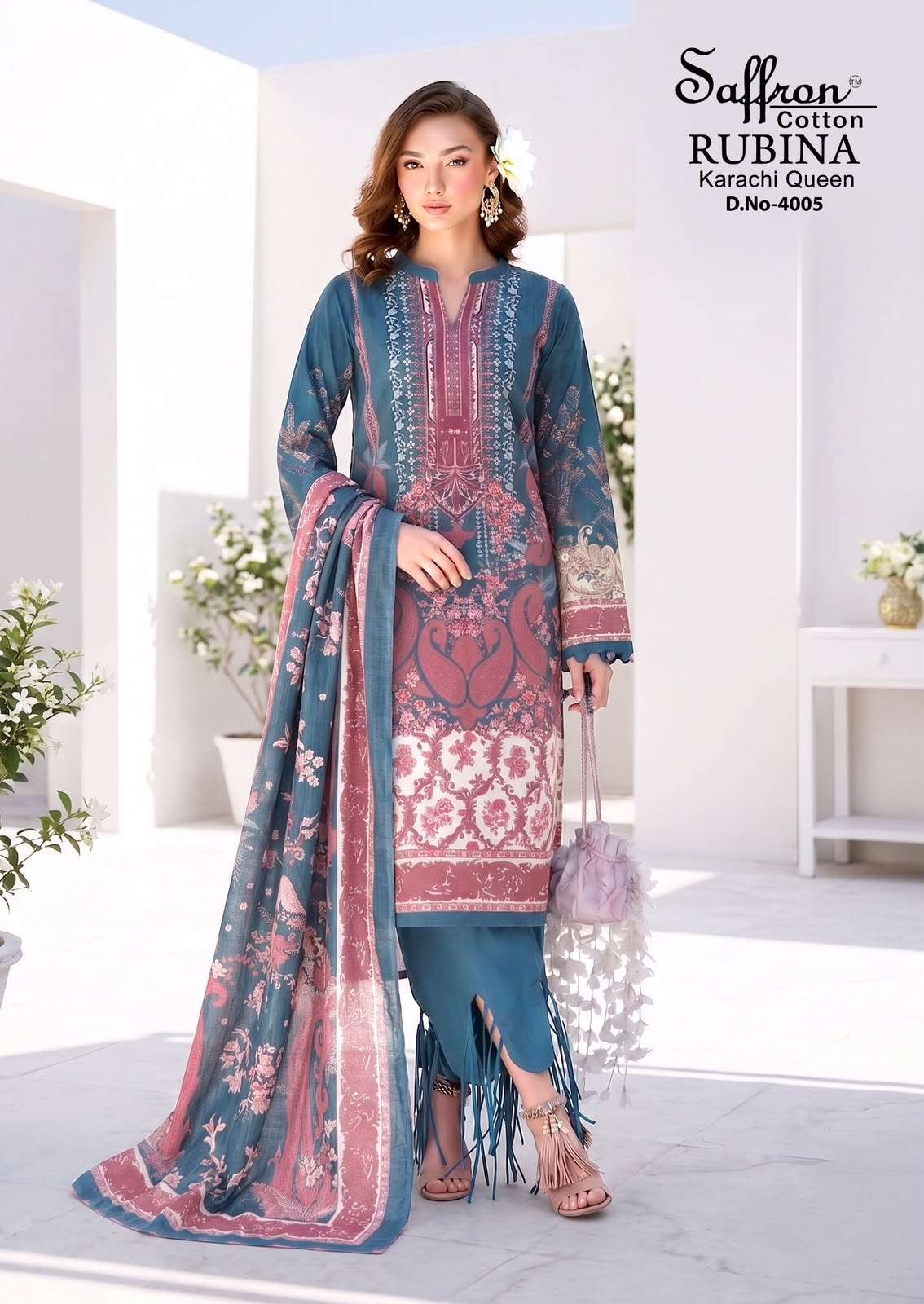 SAFFRON COTTON RUBINA KARACHI QUEEN VOL 4 COTTON DIGITAL PRINTS SALWAR SUIT