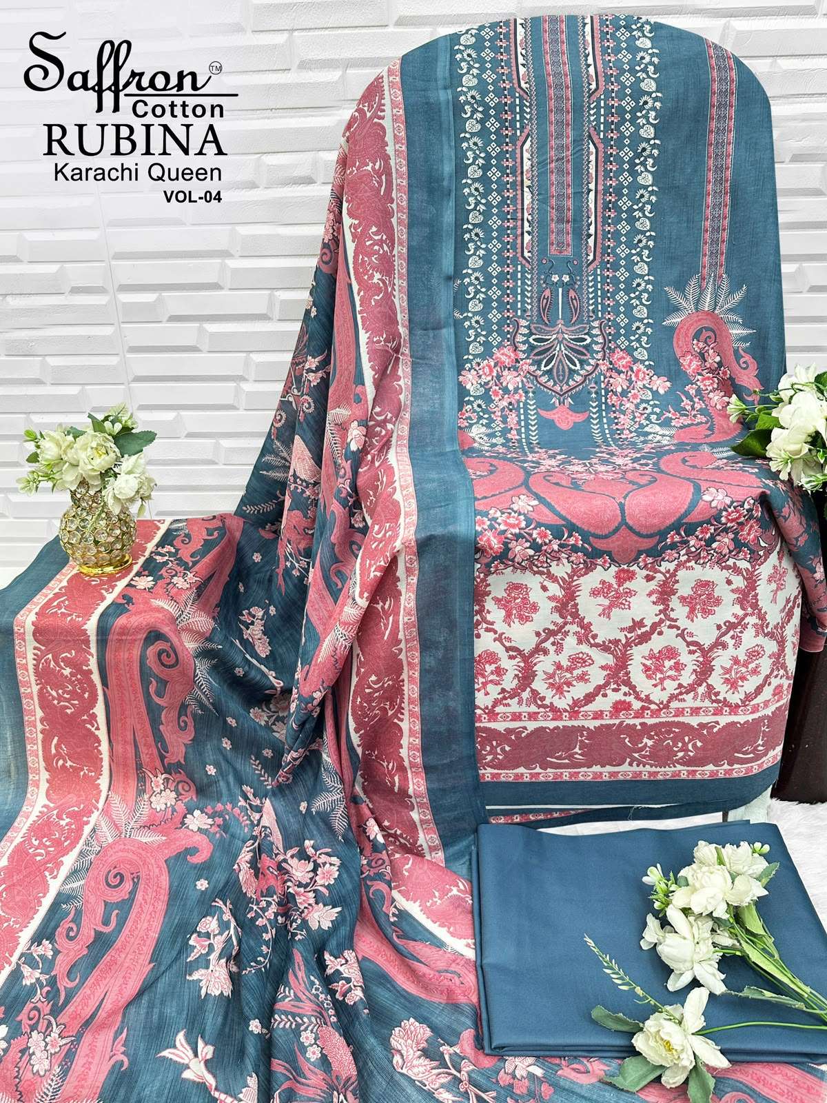 SAFFRON COTTON RUBINA KARACHI QUEEN VOL 4 COTTON DIGITAL PRINTS SALWAR SUIT