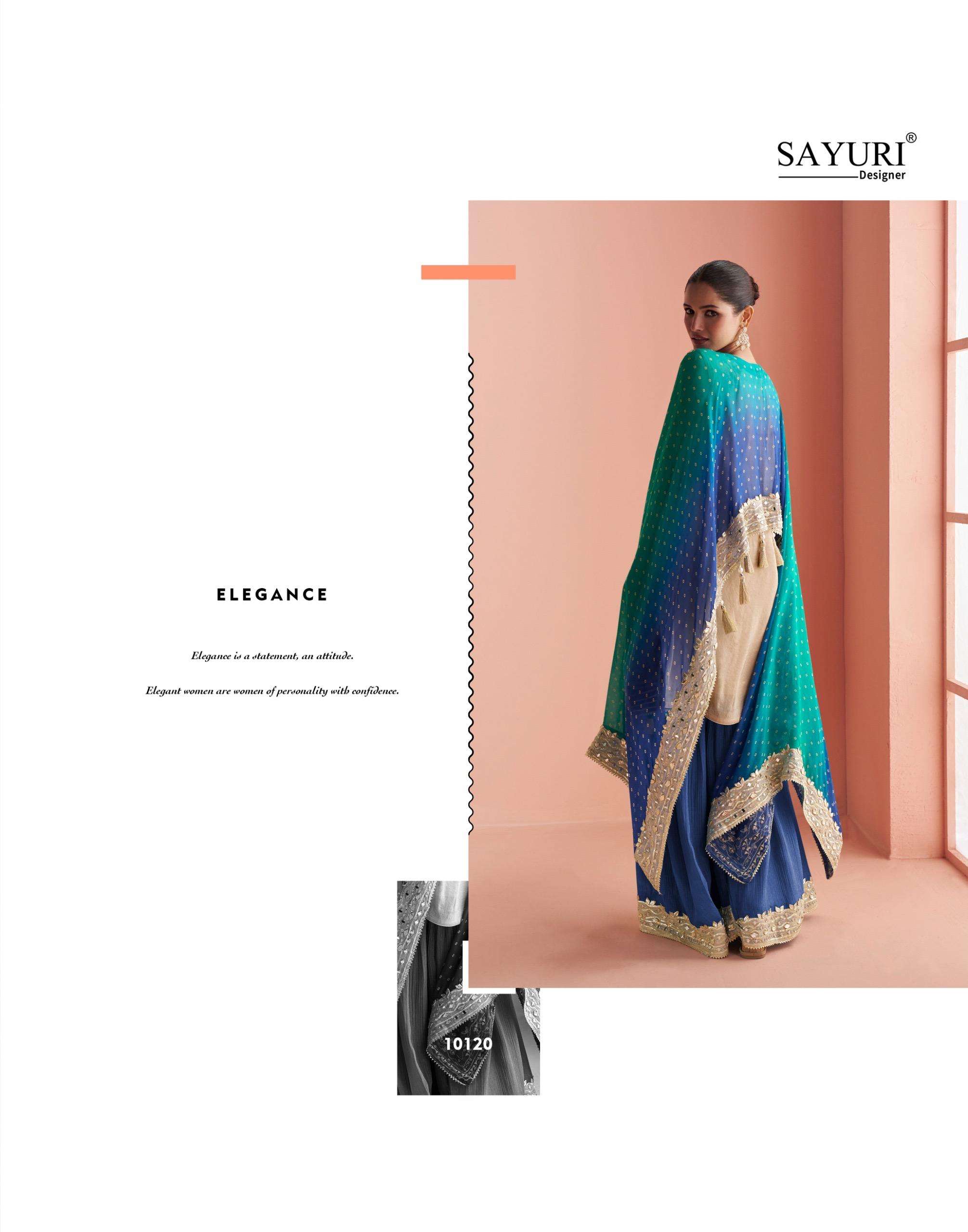 SAYURI DESIGNER KAVERI SILK DESIGNER PAUNCHO STYLE KURTI WITH SHARARA AND DUPATTA