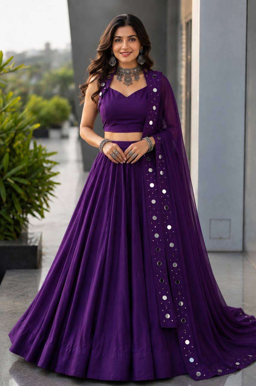 SC 344 COTTON MIRROR WORK DESIGNER BEAUTIFUL LOOK FESTIVE WEAR LEHENGA CHOLI 