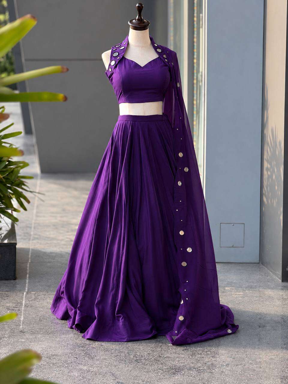 SC 344 COTTON MIRROR WORK DESIGNER BEAUTIFUL LOOK FESTIVE WEAR LEHENGA CHOLI 
