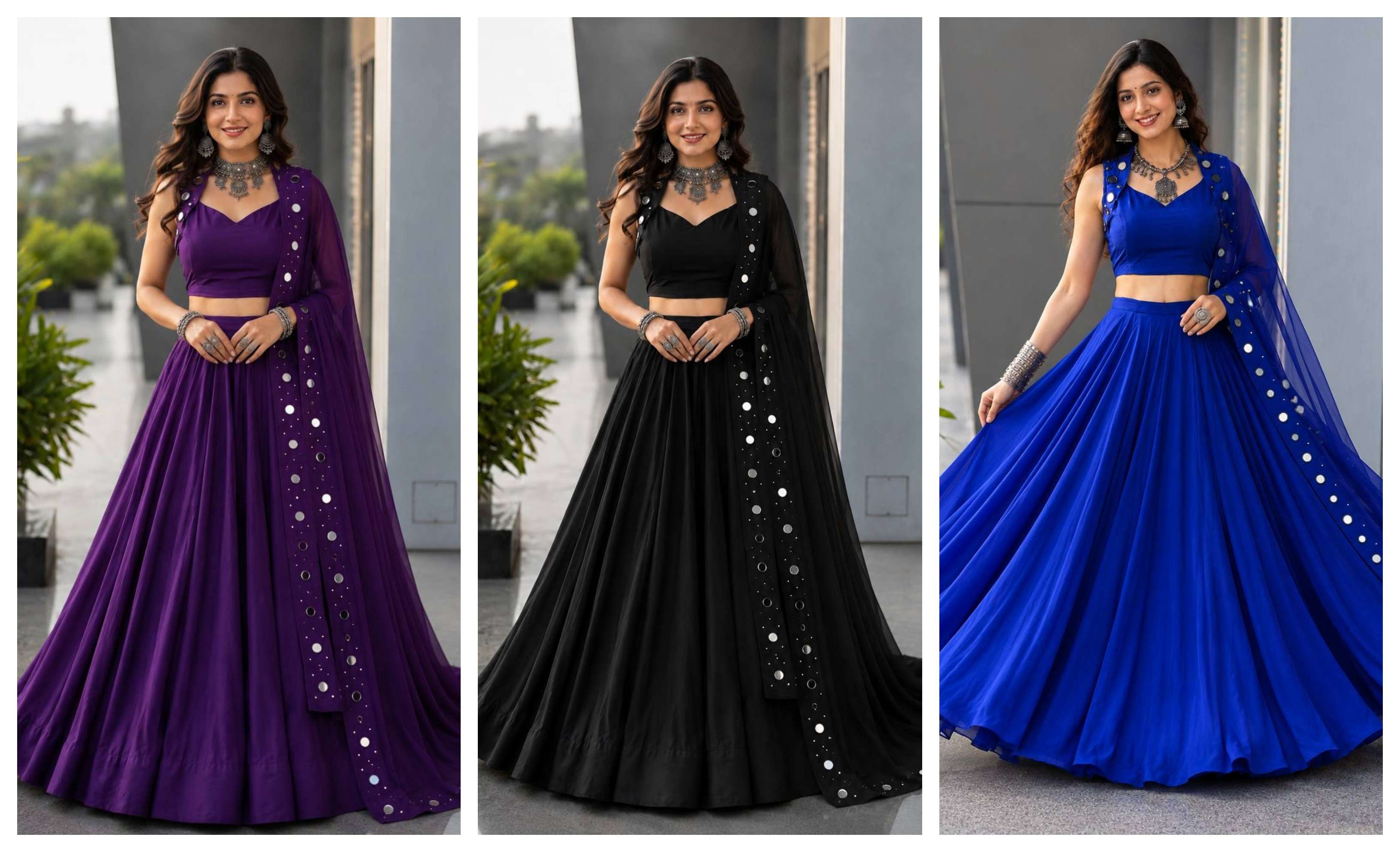 SC 344 COTTON MIRROR WORK DESIGNER BEAUTIFUL LOOK FESTIVE WEAR LEHENGA CHOLI 