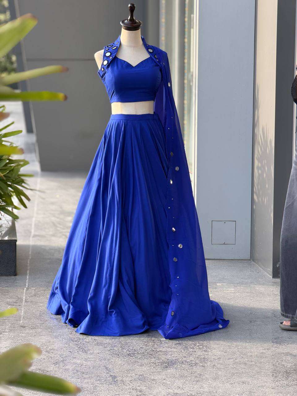 SC 344 COTTON MIRROR WORK DESIGNER BEAUTIFUL LOOK FESTIVE WEAR LEHENGA CHOLI 