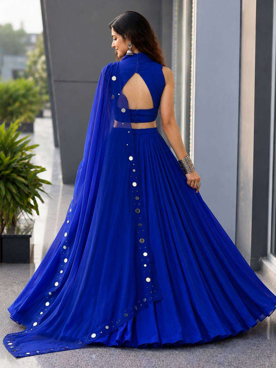 SC 344 COTTON MIRROR WORK DESIGNER BEAUTIFUL LOOK FESTIVE WEAR LEHENGA CHOLI 