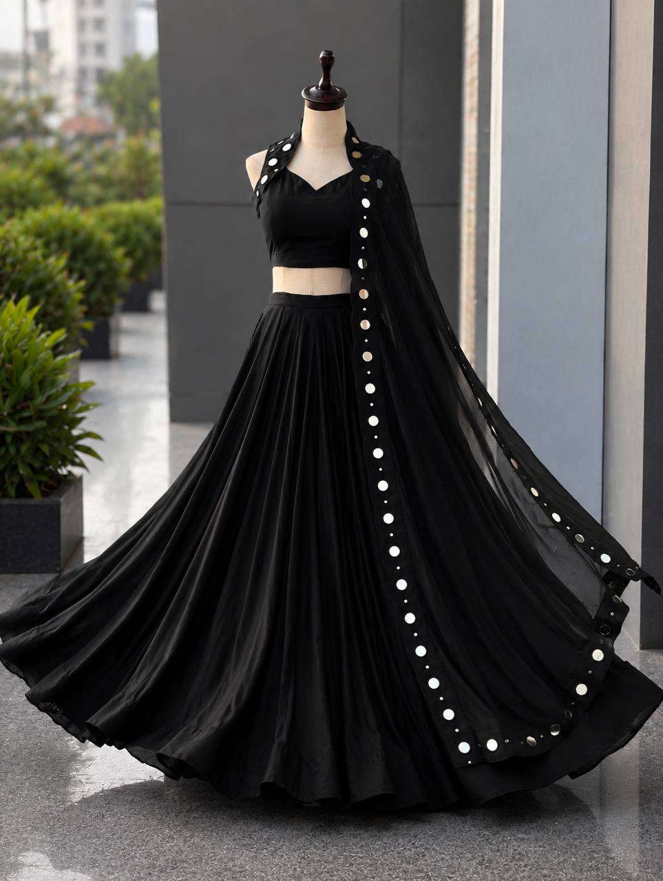 SC 344 COTTON MIRROR WORK DESIGNER BEAUTIFUL LOOK FESTIVE WEAR LEHENGA CHOLI 