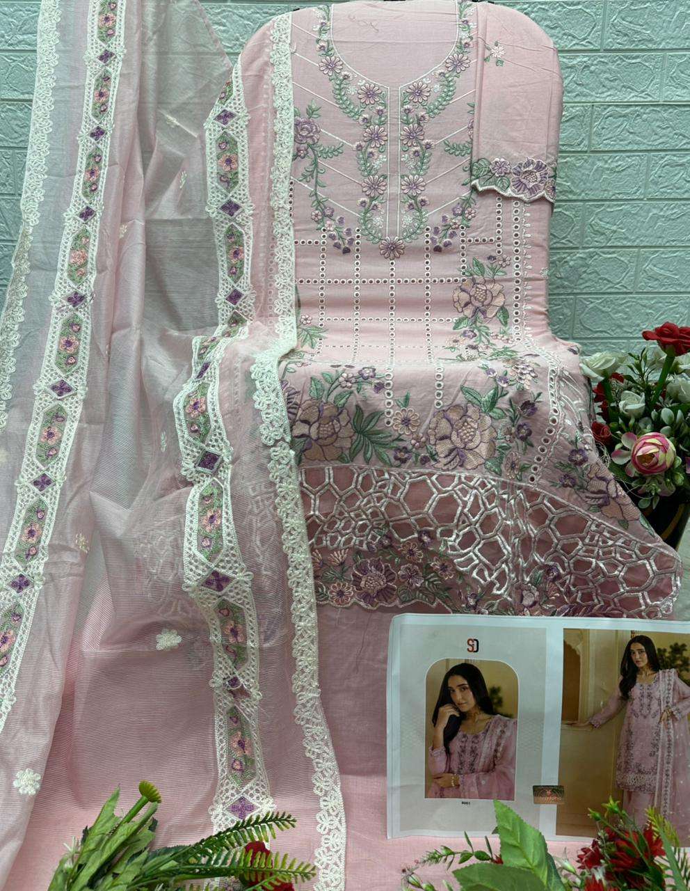 SHRADDHA DESIGNER ELAF PREMIUM VOL 1 COTTON EMBROIDERED DESIGNER WORK SUIT