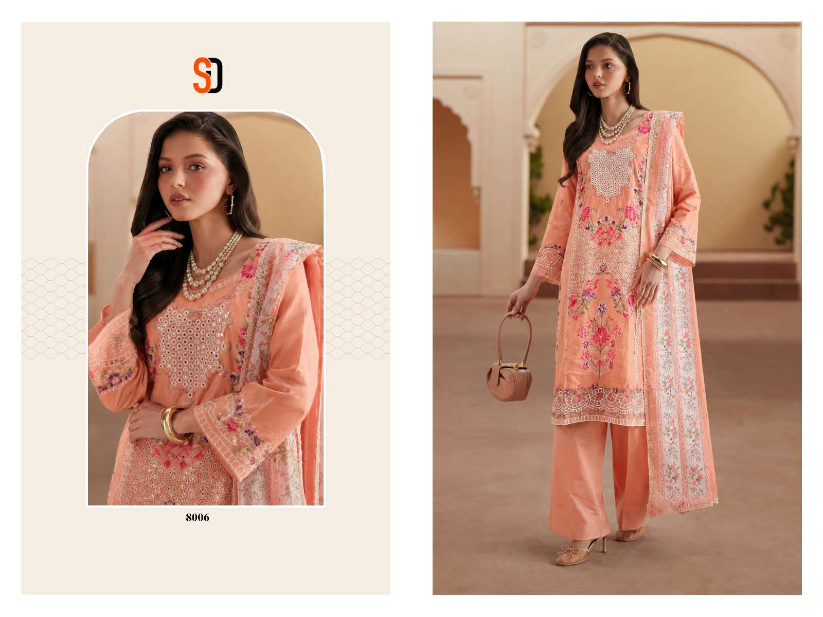 SHRADDHA DESIGNER ELAF PREMIUM VOL 1 COTTON EMBROIDERED DESIGNER WORK SUIT