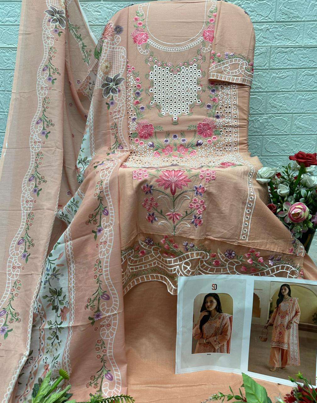 SHRADDHA DESIGNER ELAF PREMIUM VOL 1 COTTON EMBROIDERED DESIGNER WORK SUIT