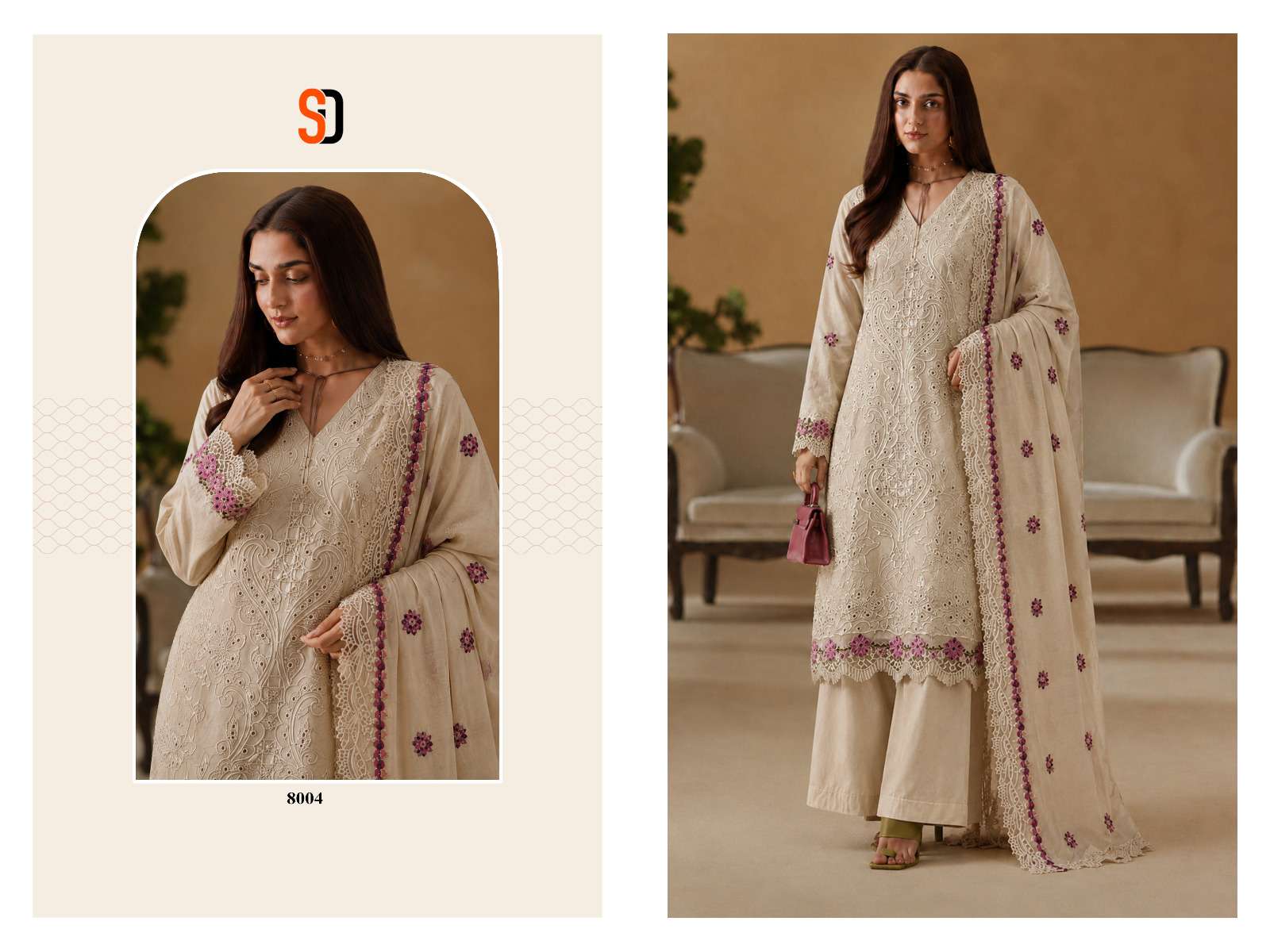 SHRADDHA DESIGNER ELAF PREMIUM VOL 1 COTTON EMBROIDERED DESIGNER WORK SUIT