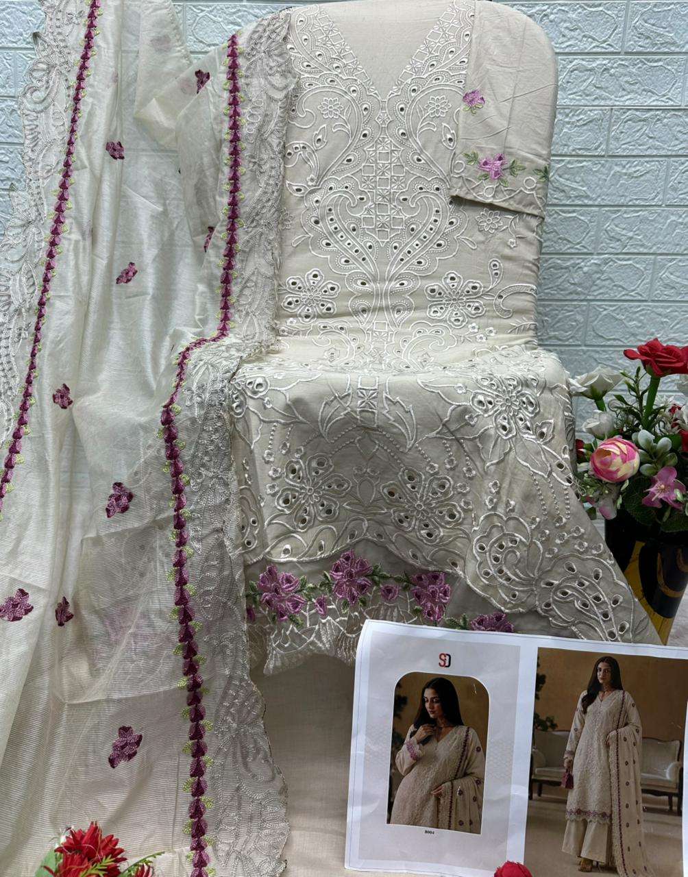 SHRADDHA DESIGNER ELAF PREMIUM VOL 1 COTTON EMBROIDERED DESIGNER WORK SUIT