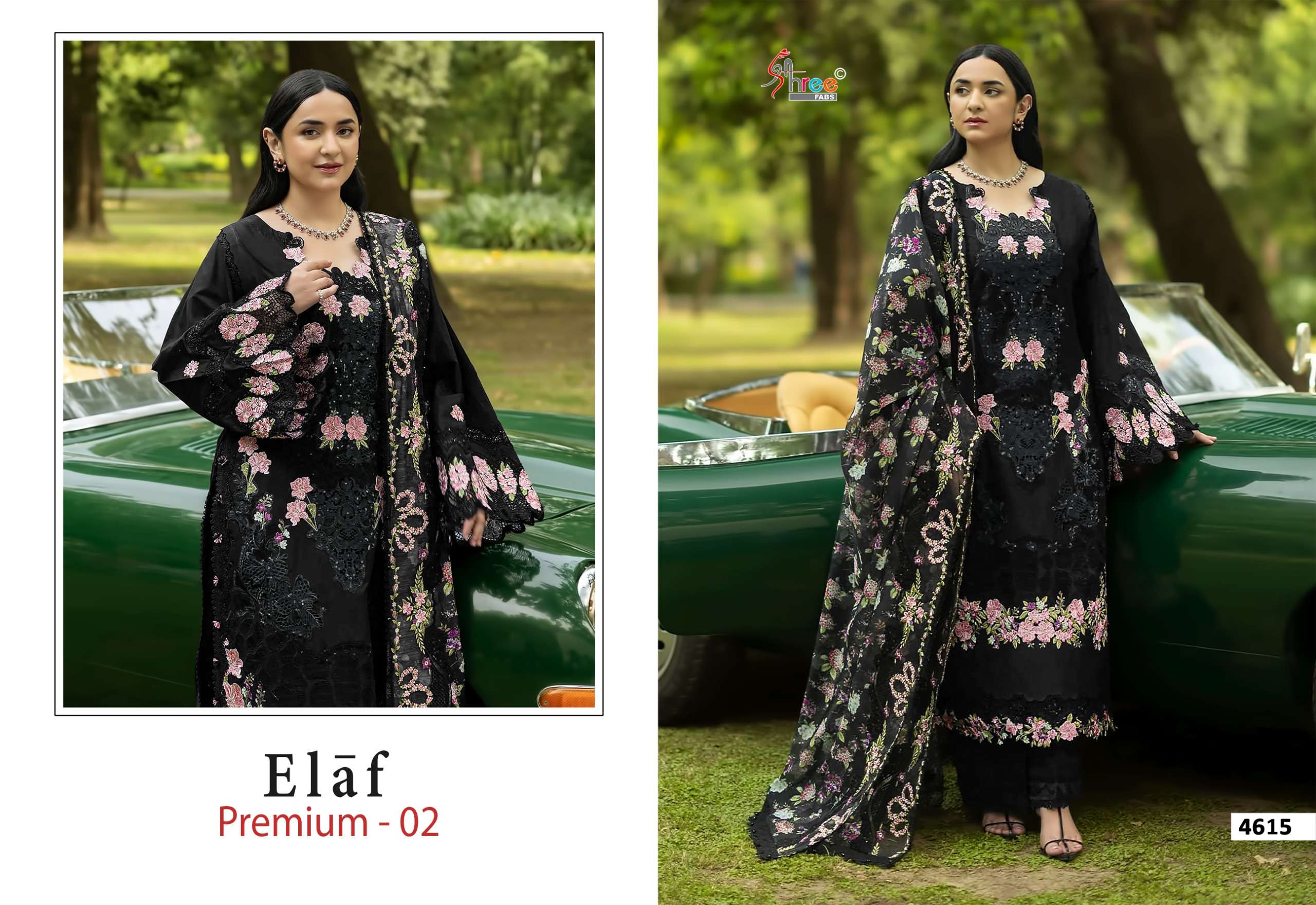 SHREE FABS ELAF PREMIUM VOL 2 COTTON HEAVY EMBROIDERY DESIGNER PAKISTANI SUIT