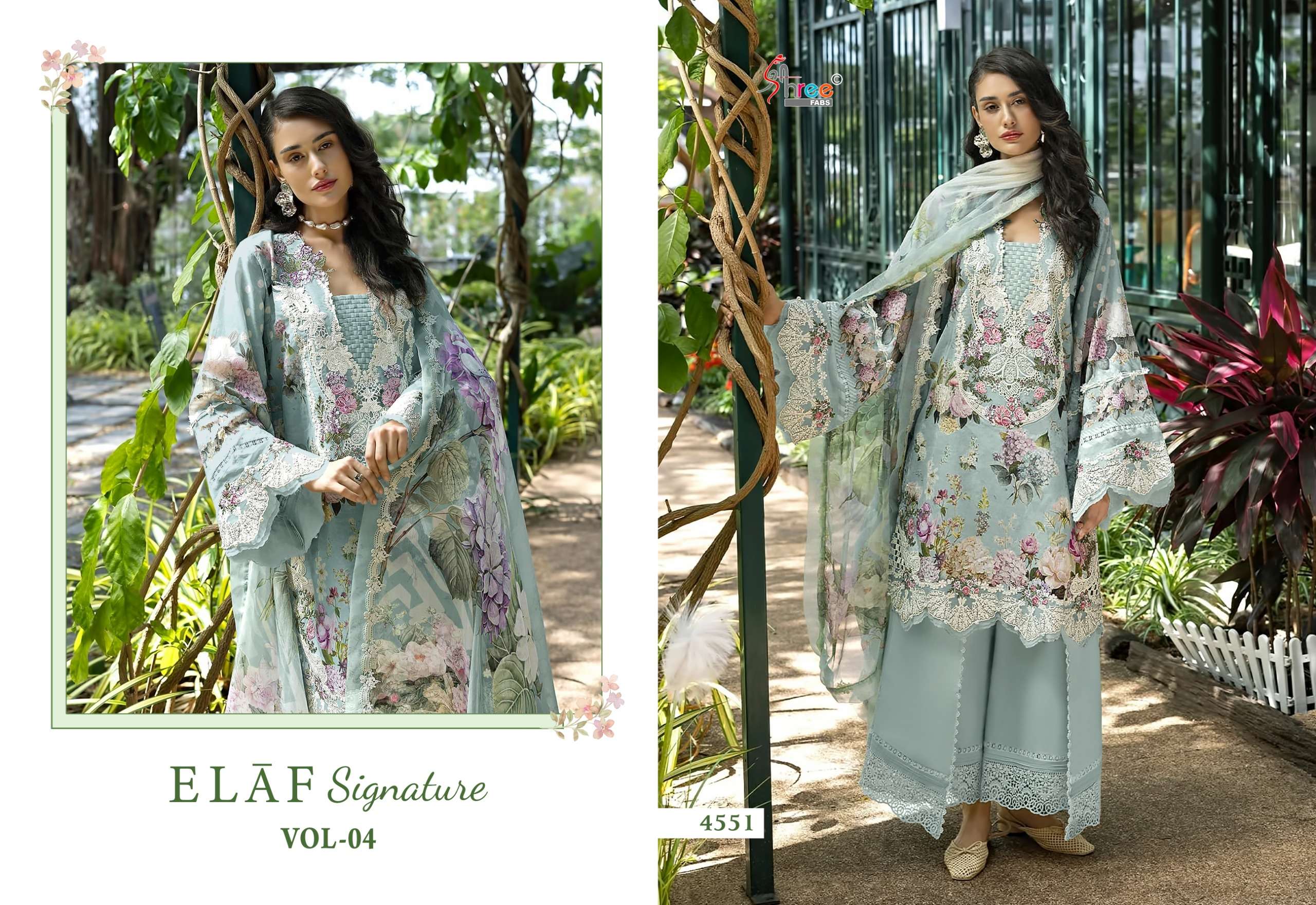 SHREE FABS ELAF SIGNATURE VOL 4 COTTON PRINT WITH PATCH EMBROIDERY WORK SUIT