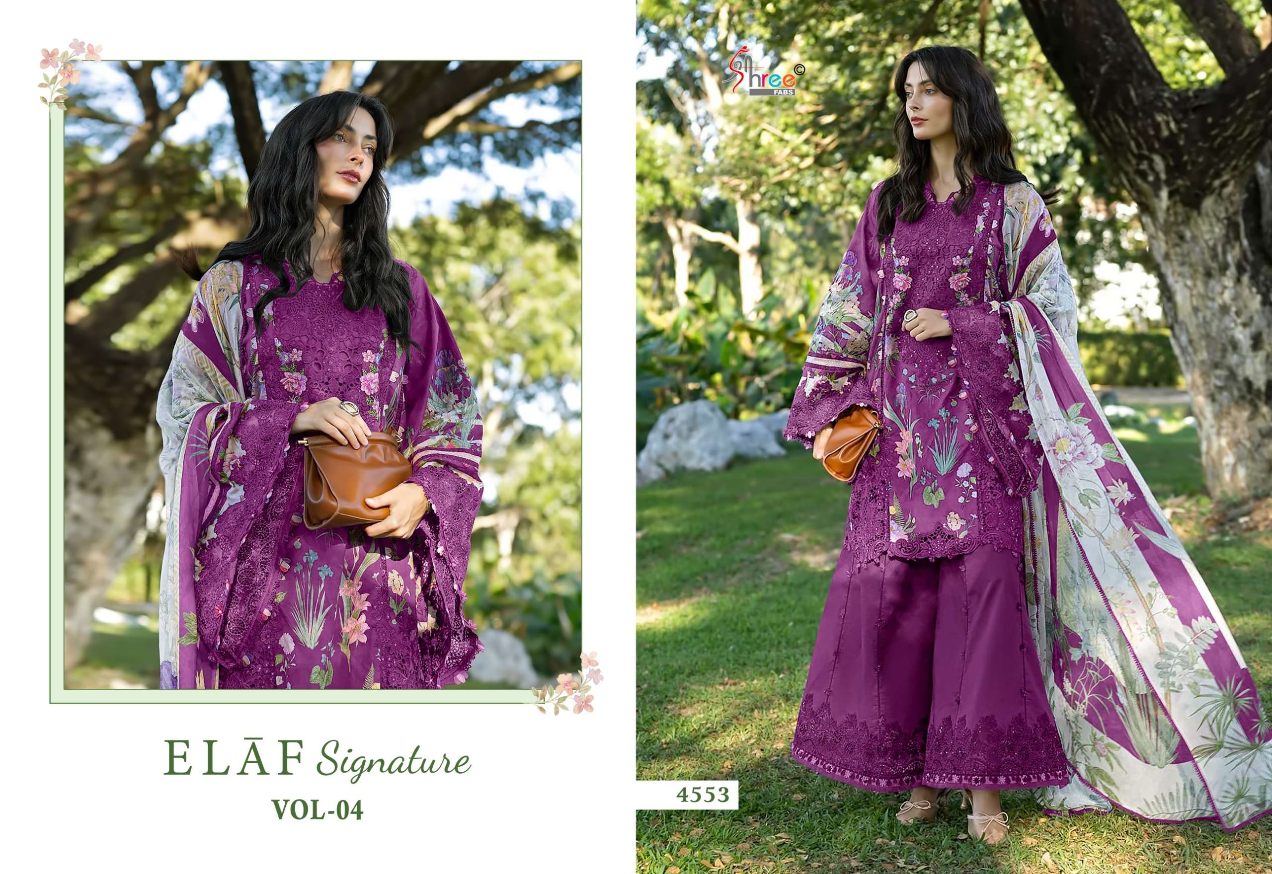 SHREE FABS ELAF SIGNATURE VOL 4 COTTON PRINT WITH PATCH EMBROIDERY WORK SUIT