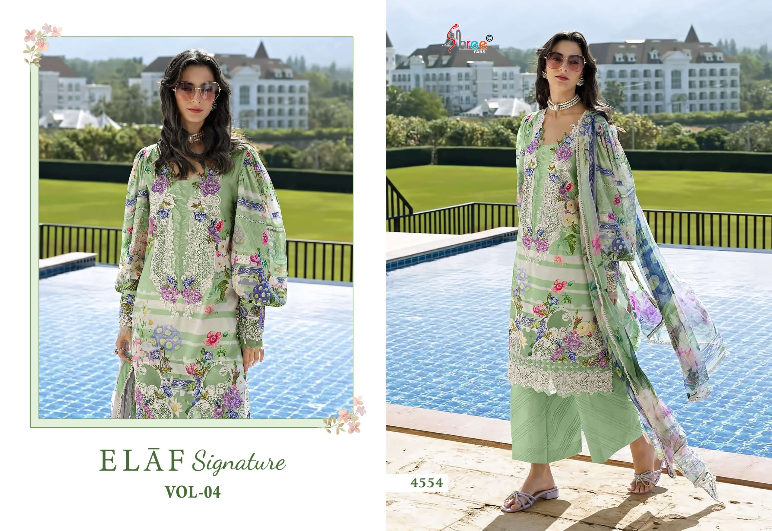 SHREE FABS ELAF SIGNATURE VOL 4 COTTON PRINT WITH PATCH EMBROIDERY WORK SUIT