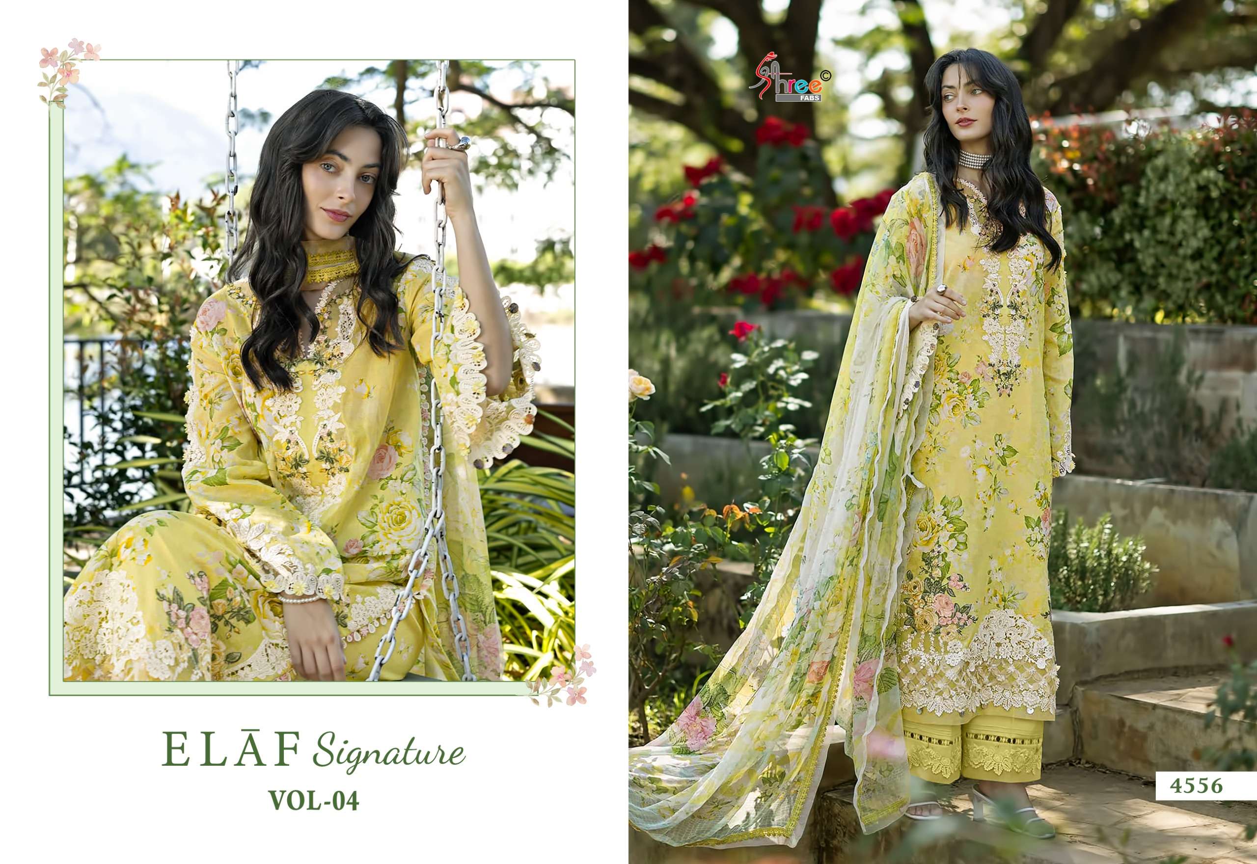 SHREE FABS ELAF SIGNATURE VOL 4 COTTON PRINT WITH PATCH EMBROIDERY WORK SUIT