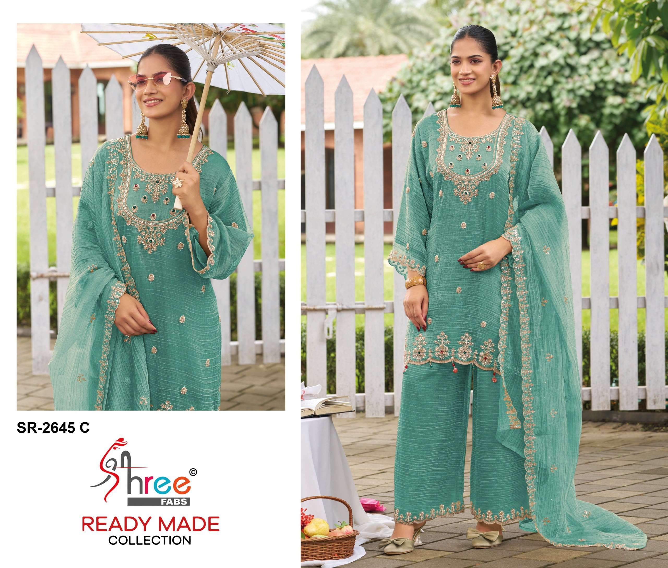 SHREE FABS SR 2645 VISCOSE HEAVY EMBROIDERED DESIGNER READY MADE PAKISTANI SYLE SUIT