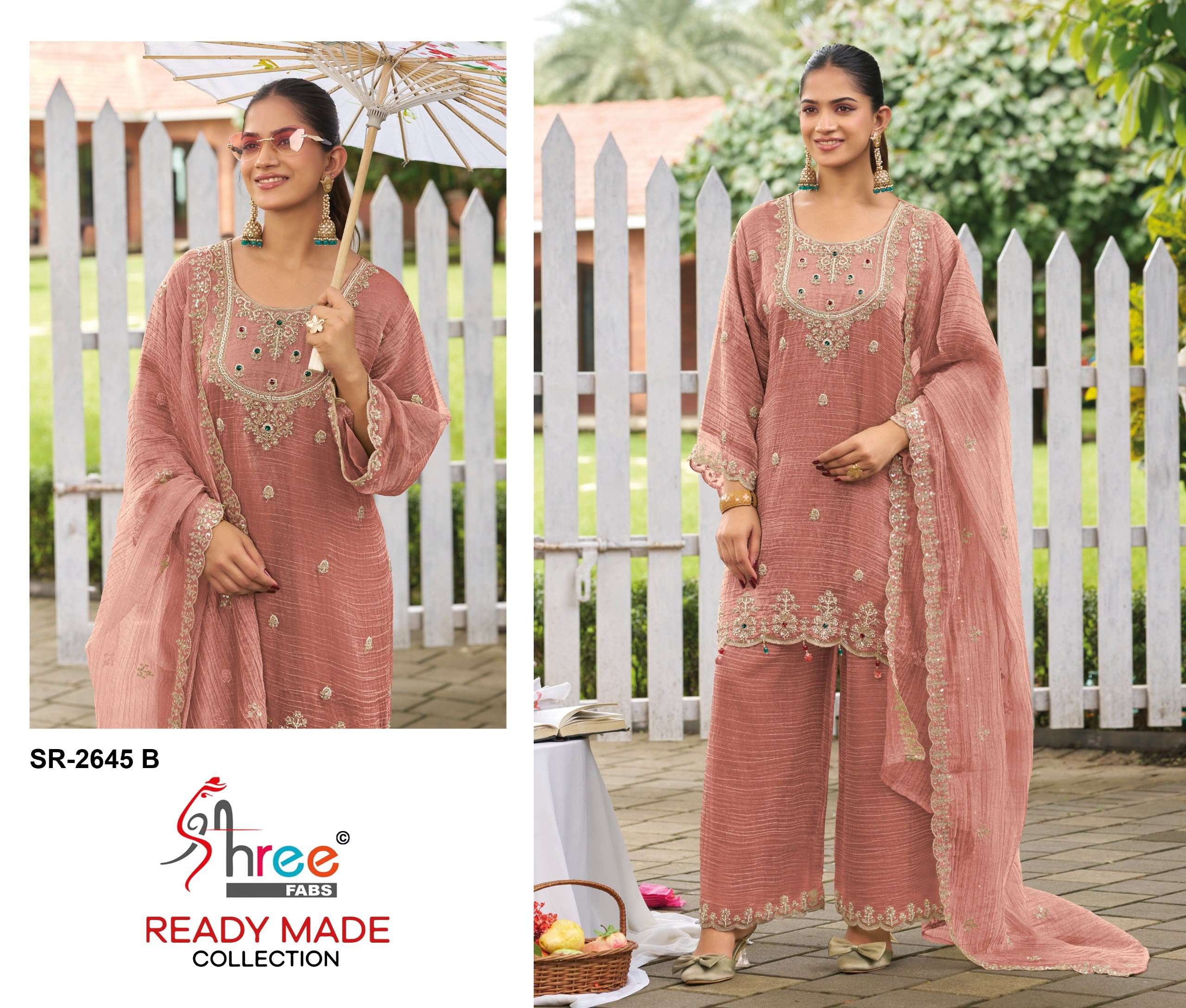 SHREE FABS SR 2645 VISCOSE HEAVY EMBROIDERED DESIGNER READY MADE PAKISTANI SYLE SUIT