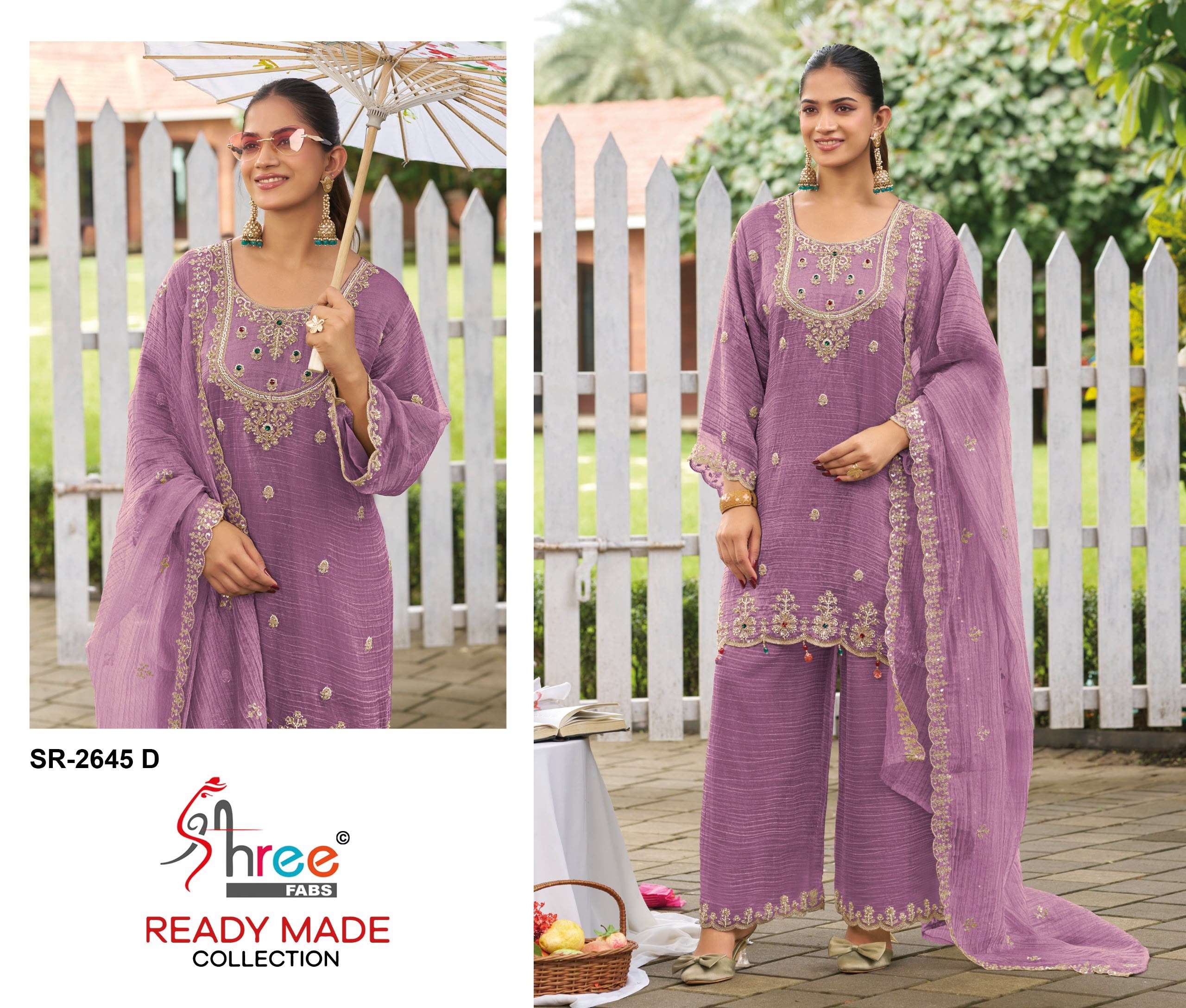 SHREE FABS SR 2645 VISCOSE HEAVY EMBROIDERED DESIGNER READY MADE PAKISTANI SYLE SUIT