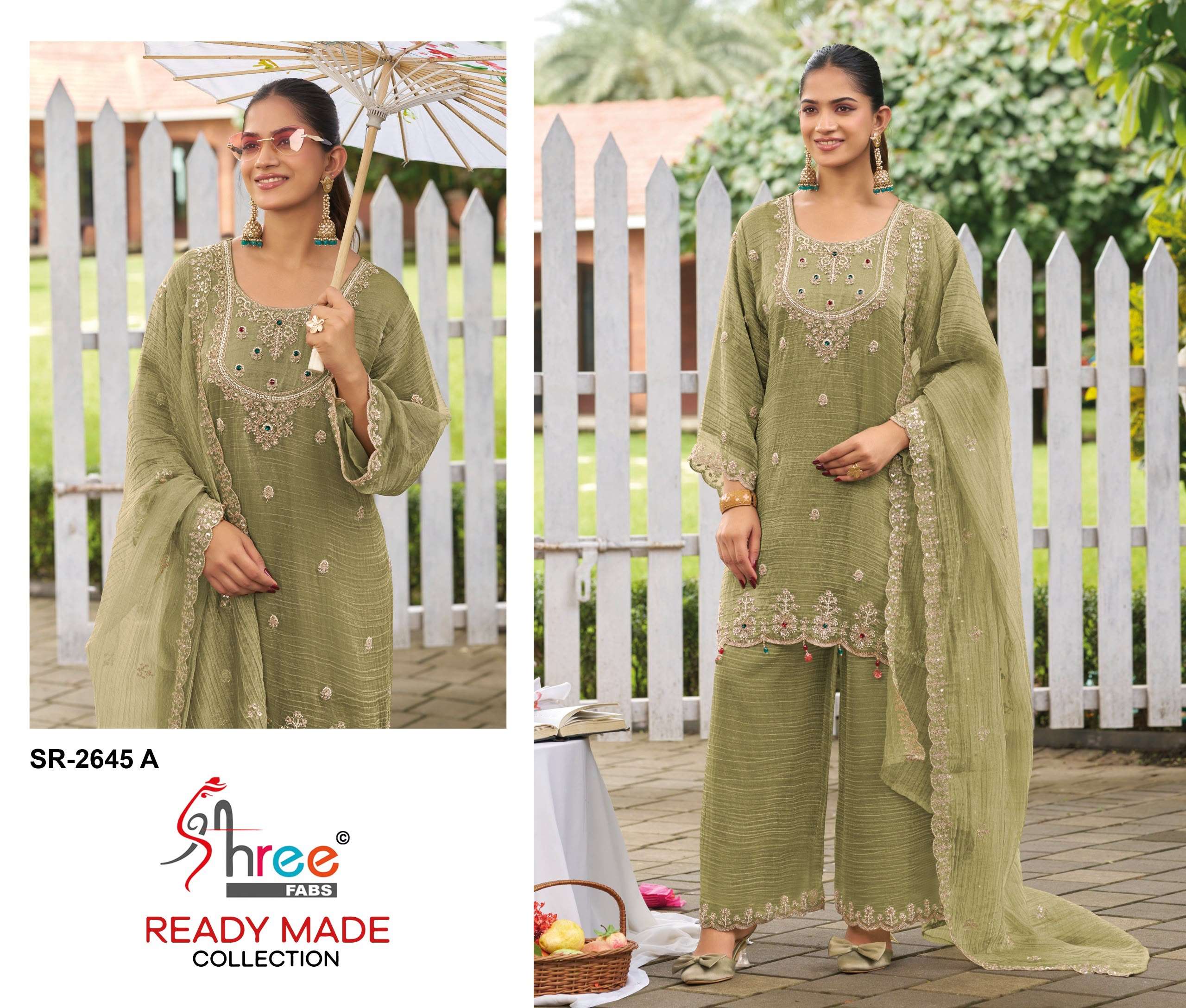 SHREE FABS SR 2645 VISCOSE HEAVY EMBROIDERED DESIGNER READY MADE PAKISTANI SYLE SUIT