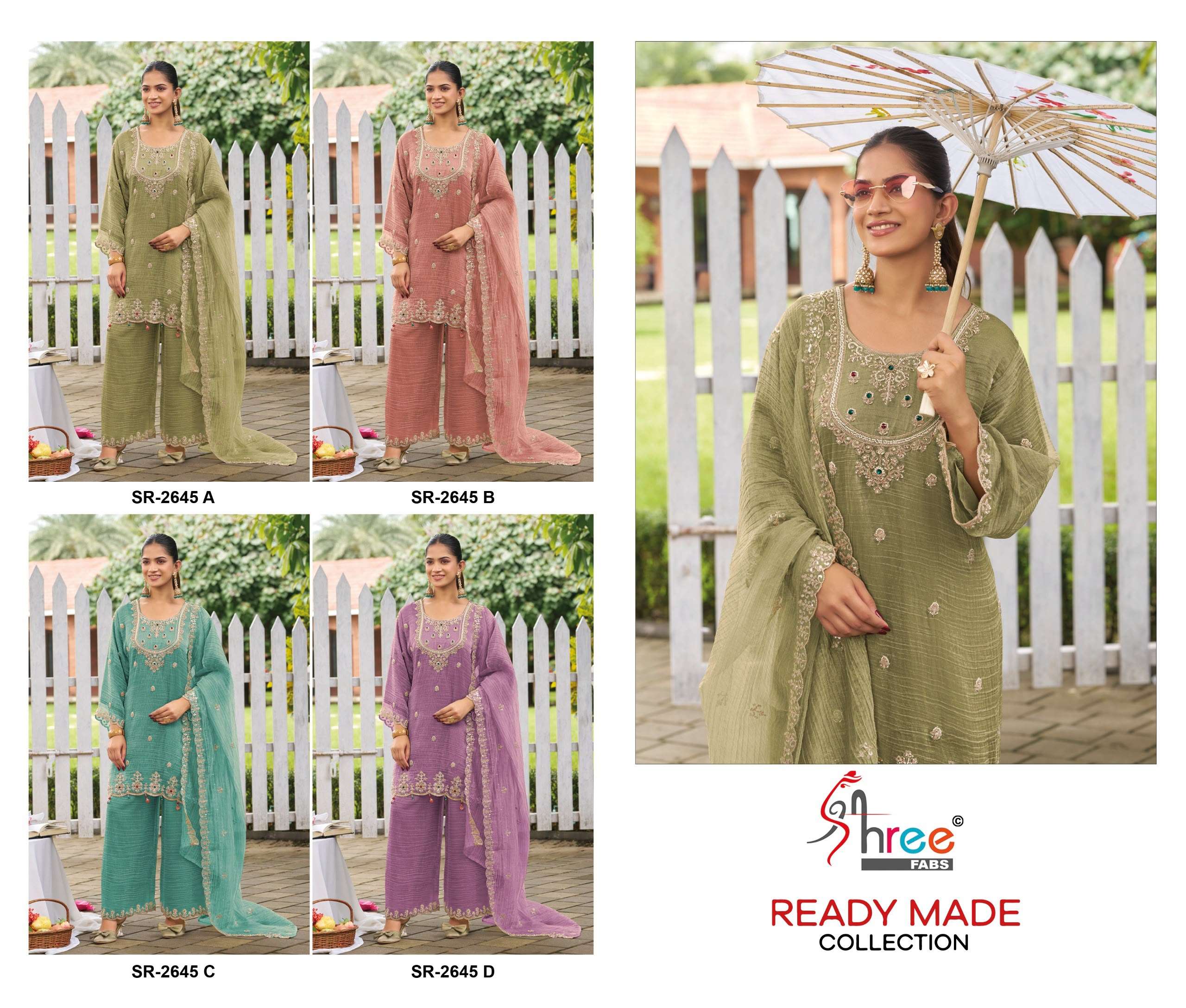 SHREE FABS SR 2645 VISCOSE HEAVY EMBROIDERED DESIGNER READY MADE PAKISTANI SYLE SUIT