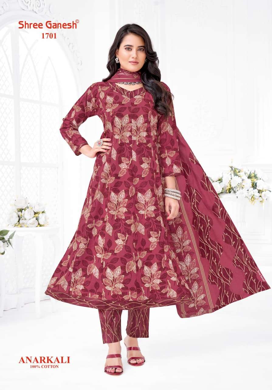 SHREE GANESH ZEENAT VOL 7 COTTON PRINTED FROCK STYLE KURTI BOTTOM AND DUPATTA SET 