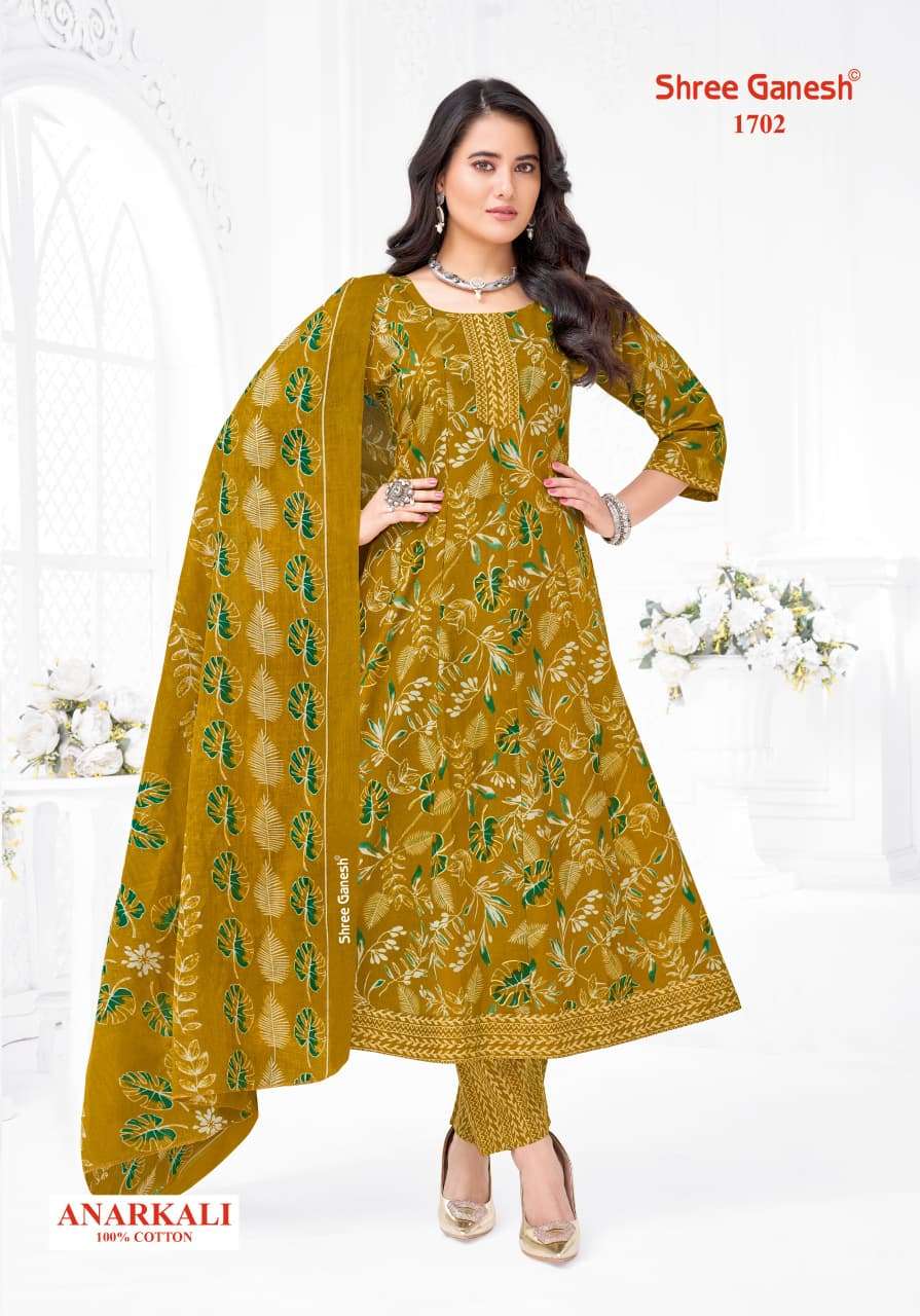 SHREE GANESH ZEENAT VOL 7 COTTON PRINTED FROCK STYLE KURTI BOTTOM AND DUPATTA SET 
