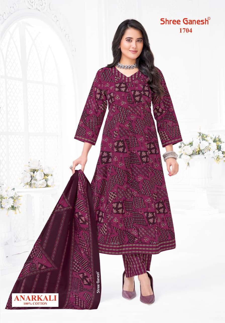 SHREE GANESH ZEENAT VOL 7 COTTON PRINTED FROCK STYLE KURTI BOTTOM AND DUPATTA SET 