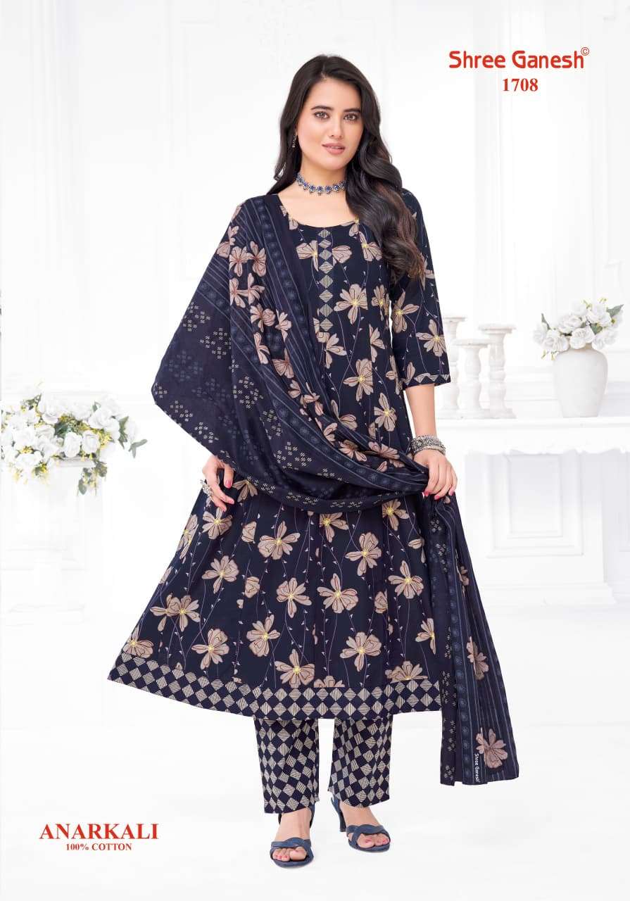 SHREE GANESH ZEENAT VOL 7 COTTON PRINTED FROCK STYLE KURTI BOTTOM AND DUPATTA SET 