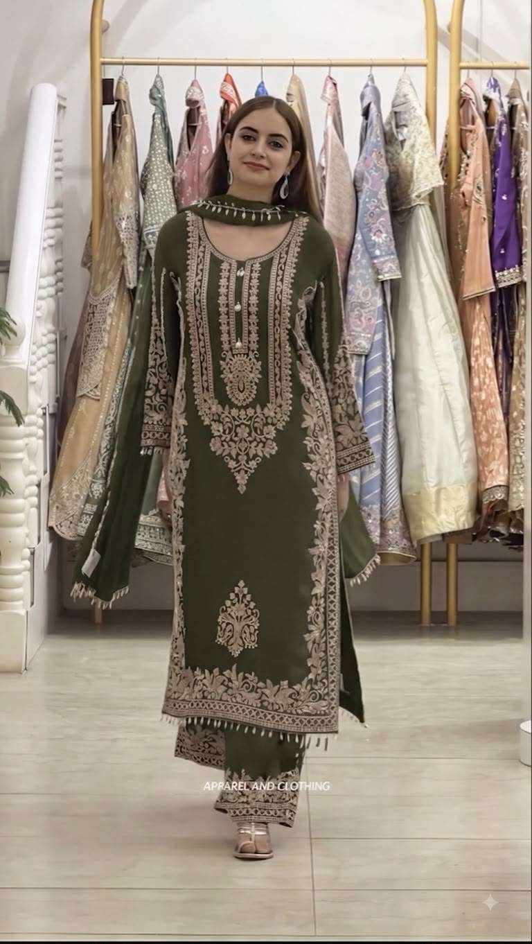 SR 1617 GEORGETTE HEAVY SEQUENCE EMBROIDERY DESIGNER WORK READY MADE SUIT