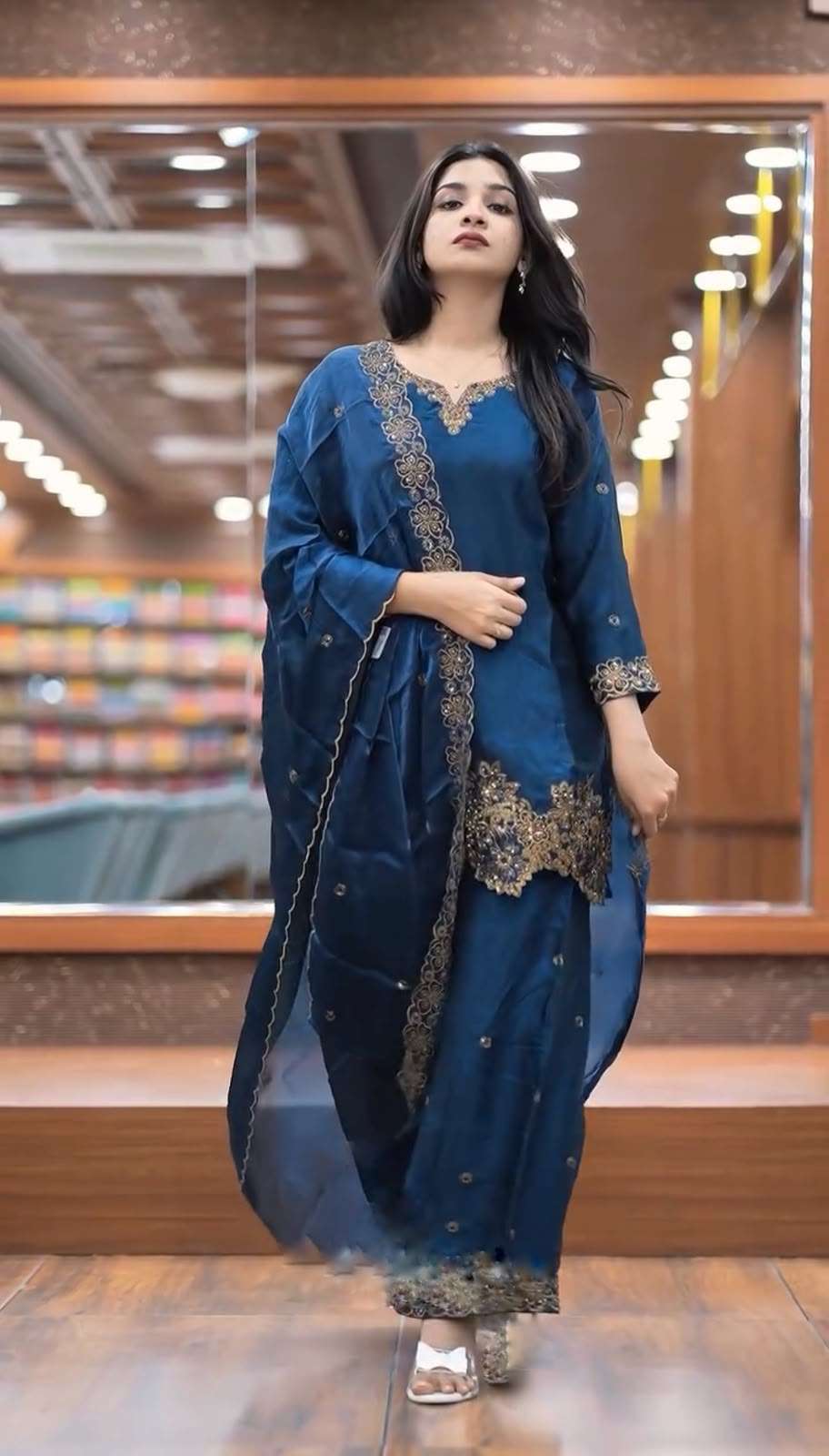 SR 1674 JIMMY SILK HEAVY DESIGNER PARTY WEAR TOP BOTTOM AND DUPATTA SET 