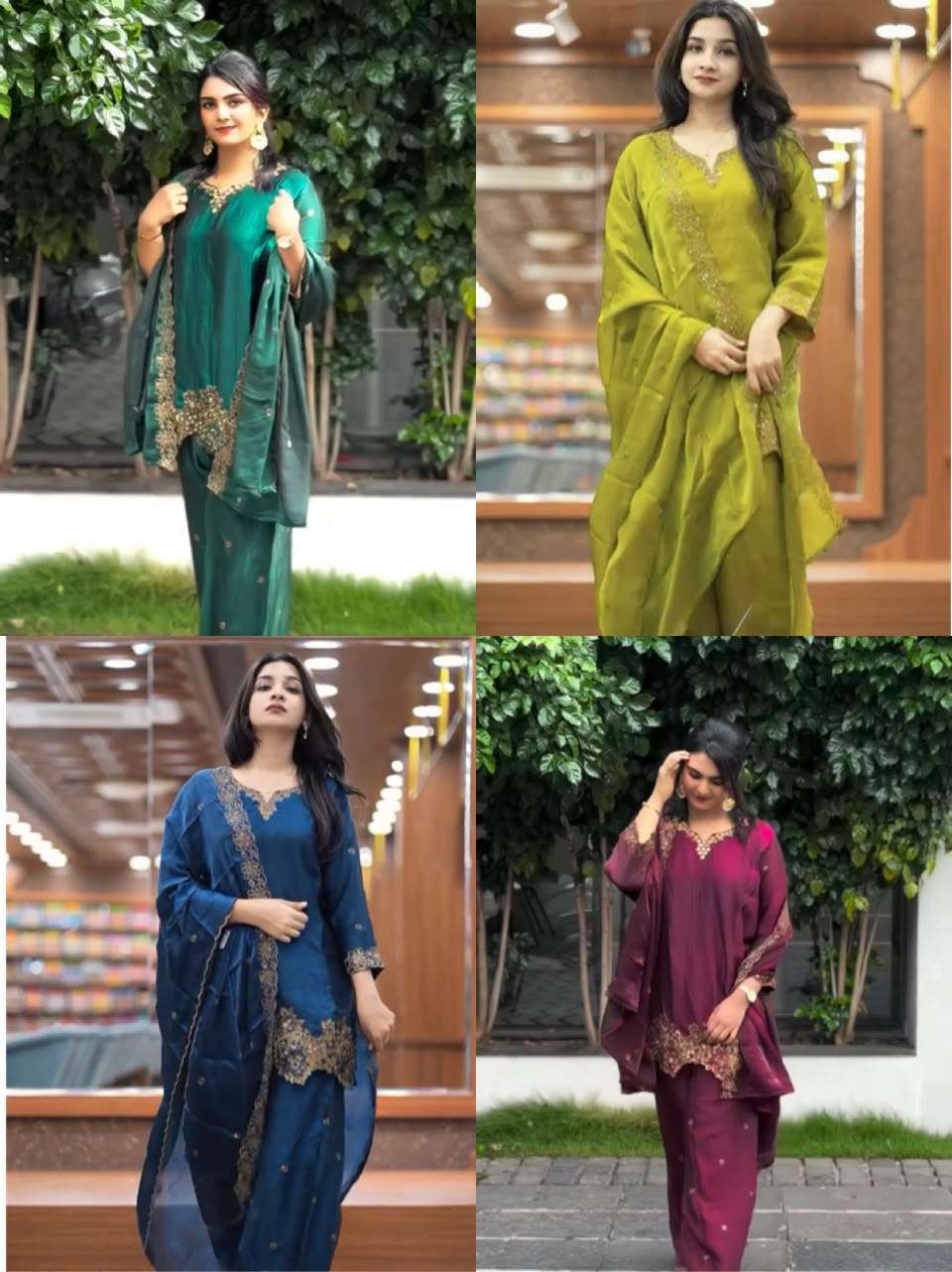 SR 1674 JIMMY SILK HEAVY DESIGNER PARTY WEAR TOP BOTTOM AND DUPATTA SET 