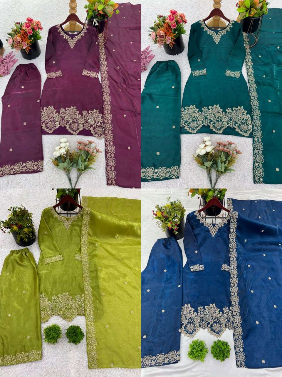 SR 1674 JIMMY SILK HEAVY DESIGNER PARTY WEAR TOP BOTTOM AND DUPATTA SET 